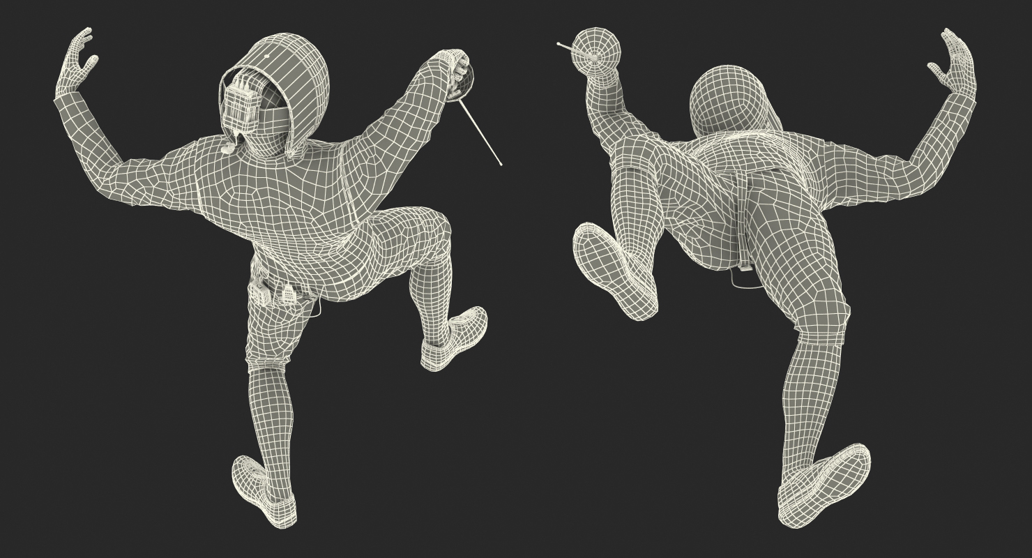 Fencer Defence Pose 3D model