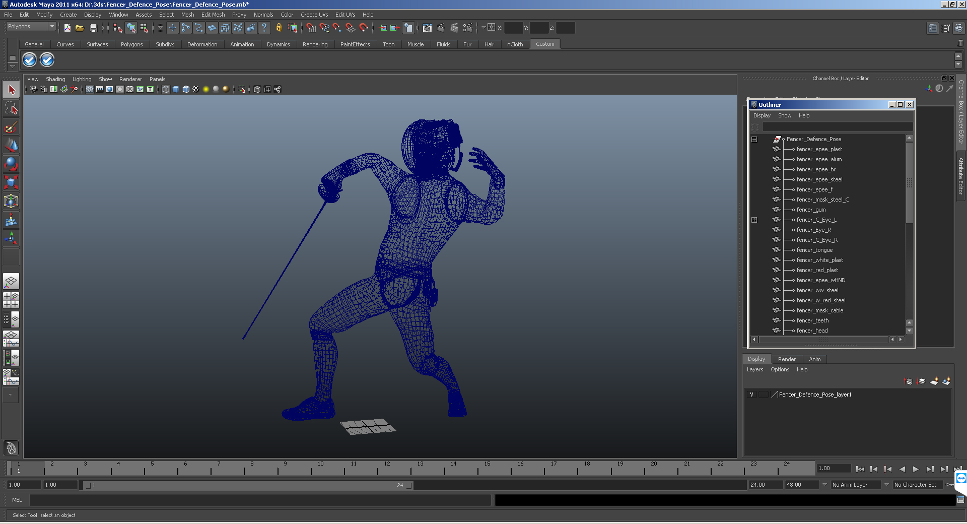 Fencer Defence Pose 3D model