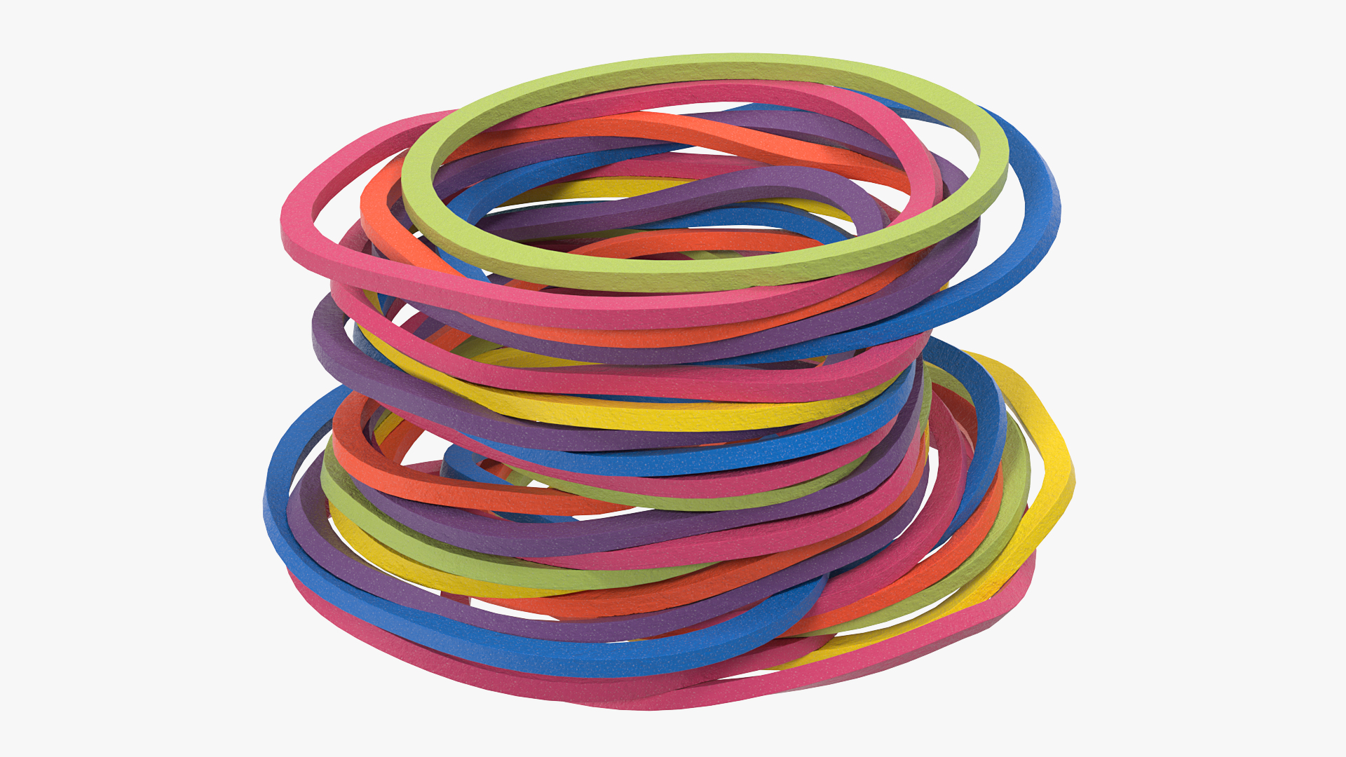 3D model Stack of Colorful Rubber Bands