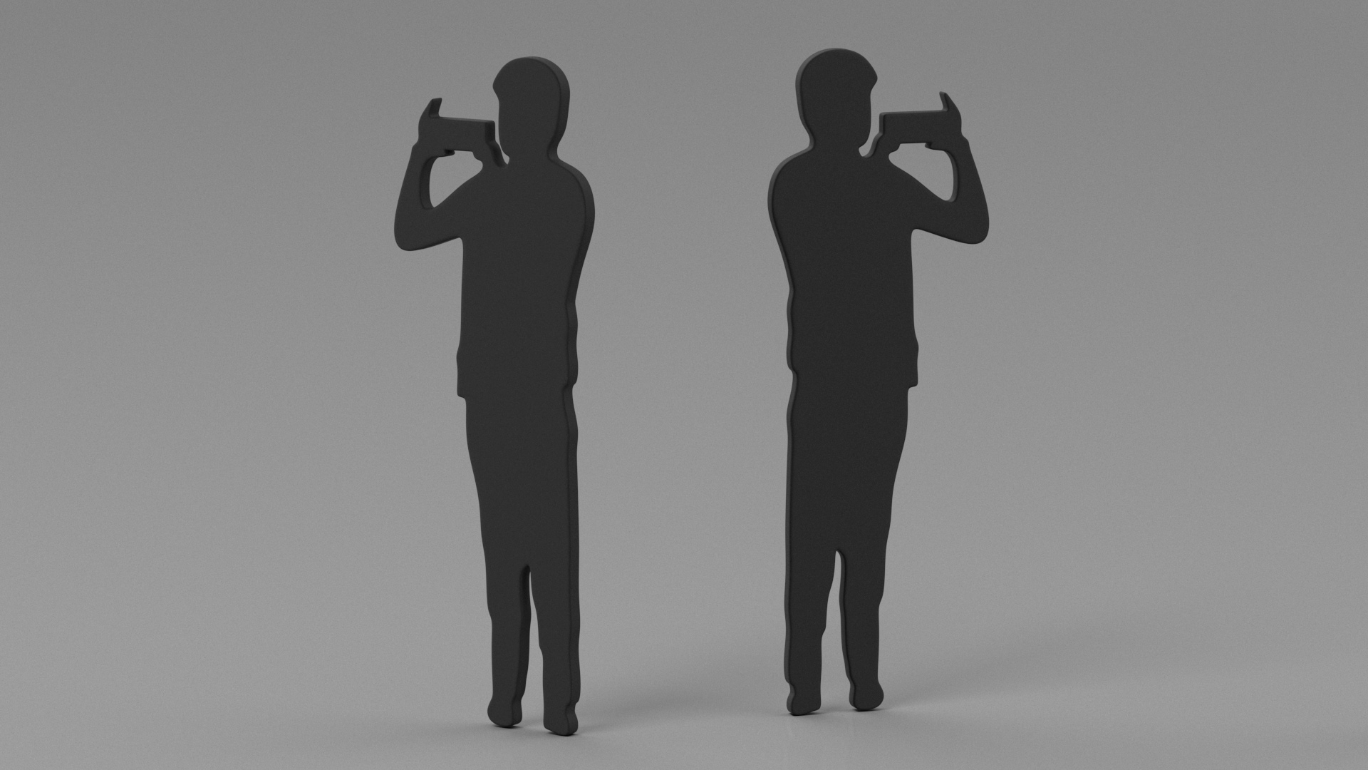 3D model Man with Smartphone Silhouette