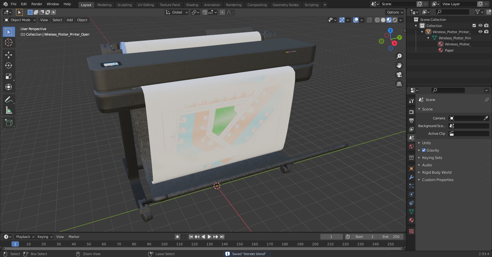 Wireless Plotter Printer Open 3D model