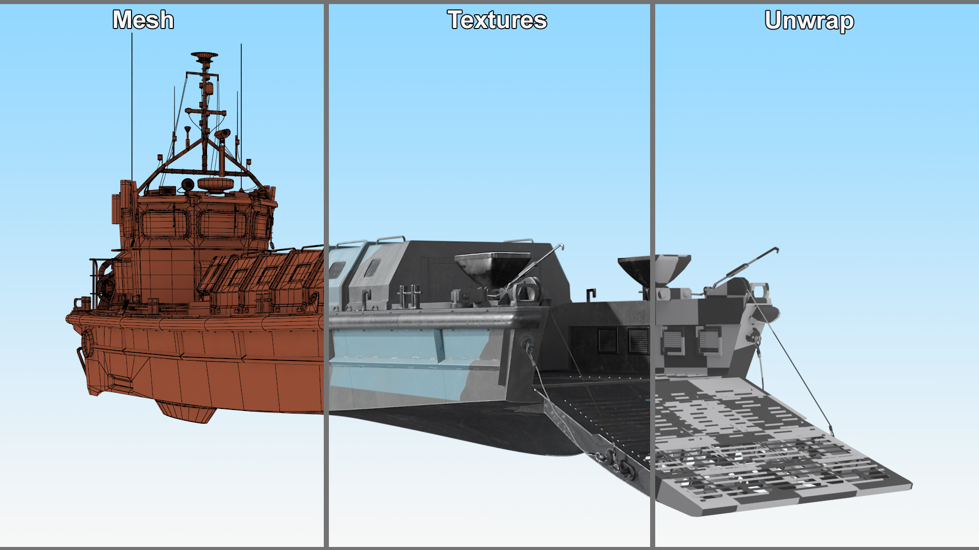 3D LCVP Landing Craft model