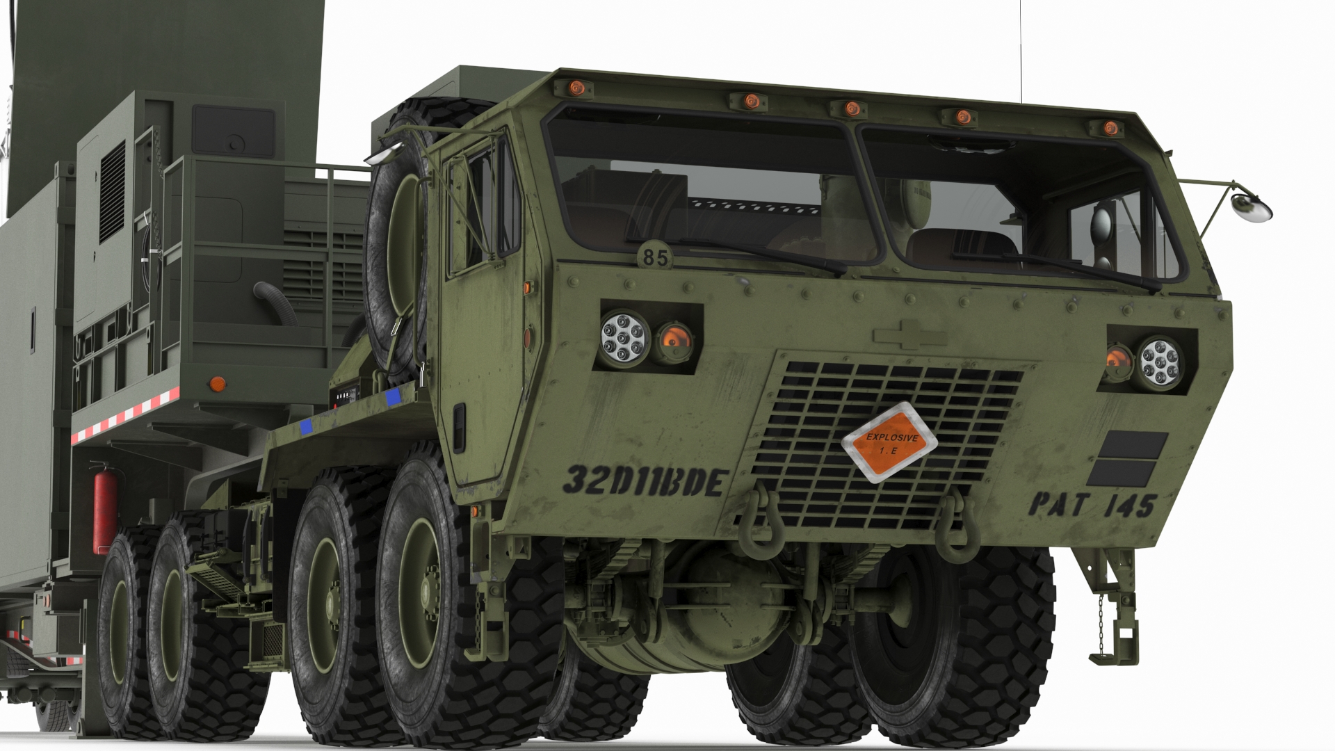 3D Truck M983 with Missile Launcher on Alert