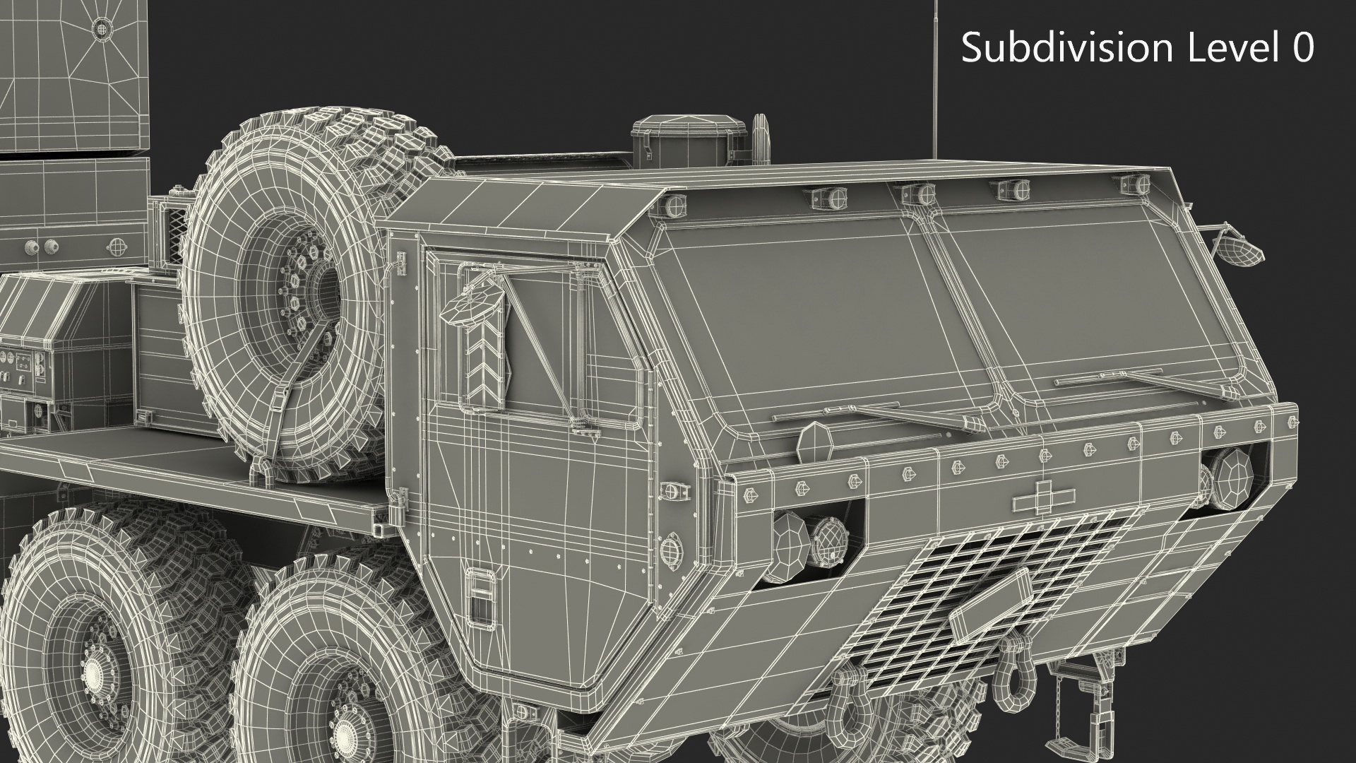 3D Truck M983 with Missile Launcher on Alert