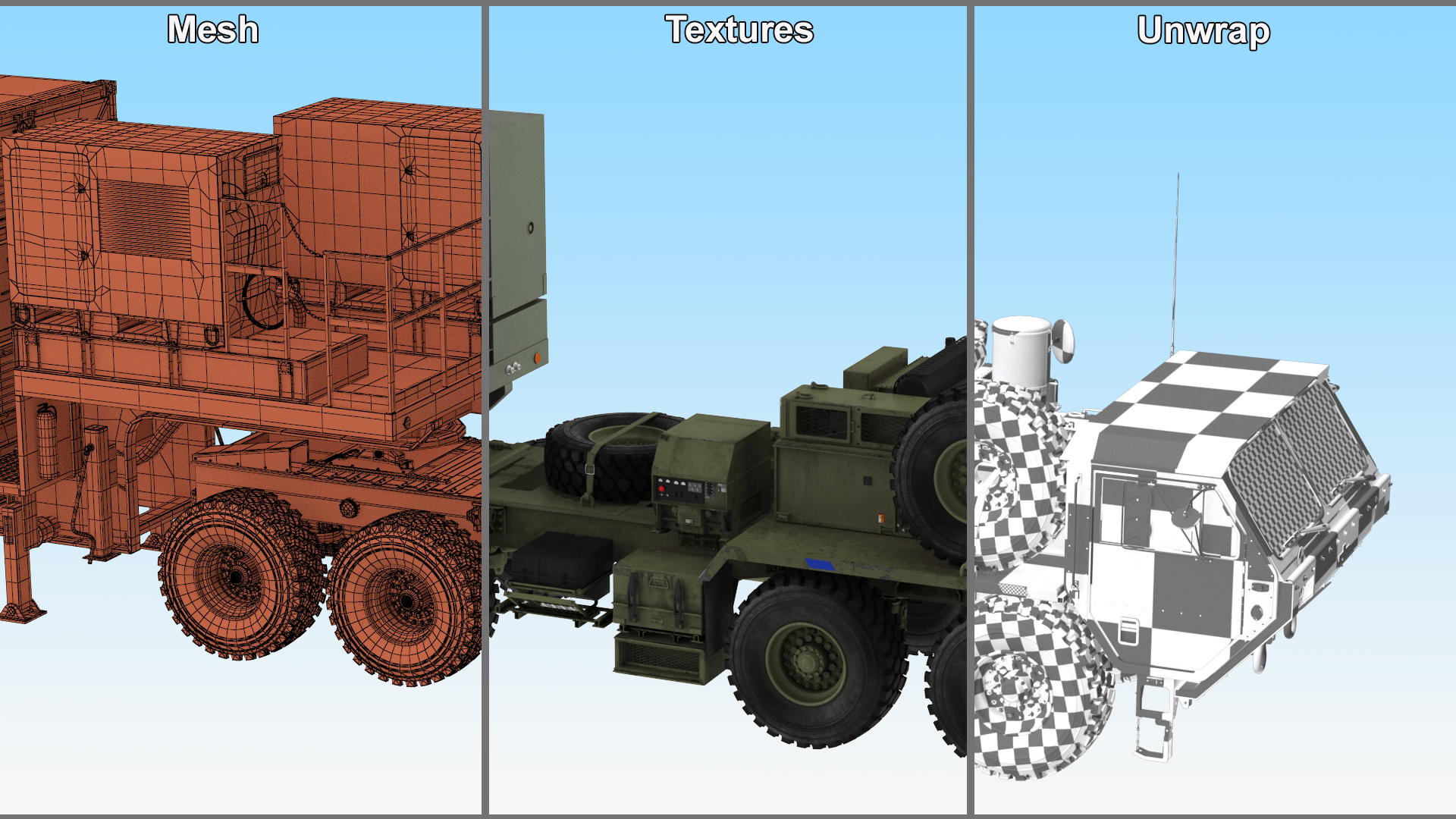 3D Truck M983 with Missile Launcher on Alert