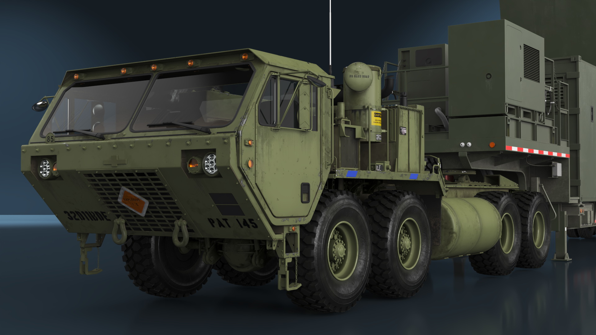 3D Truck M983 with Missile Launcher on Alert