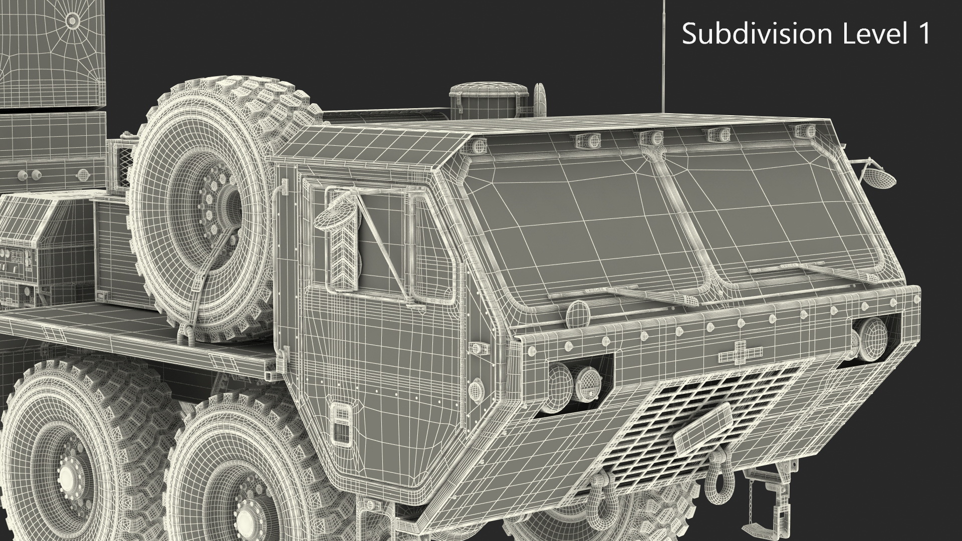 3D Truck M983 with Missile Launcher on Alert