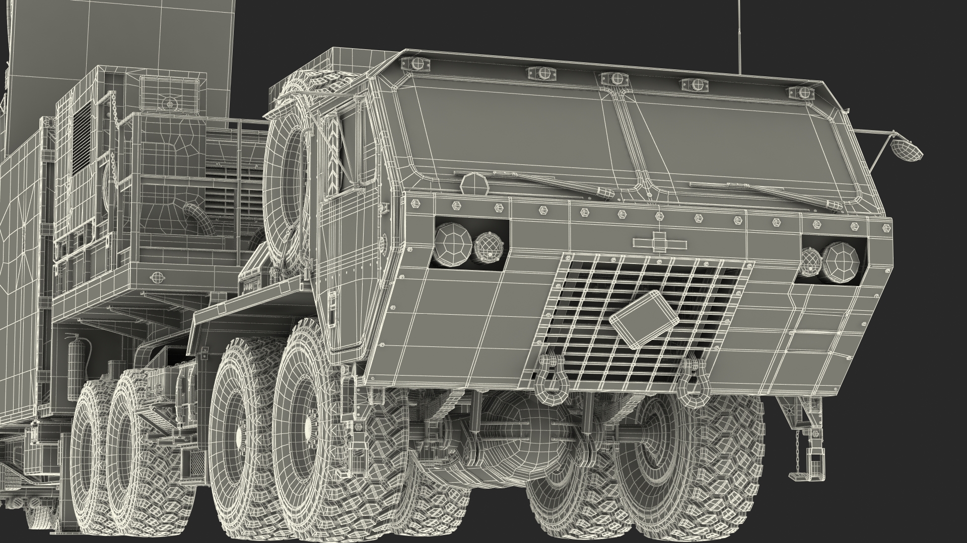 3D Truck M983 with Missile Launcher on Alert