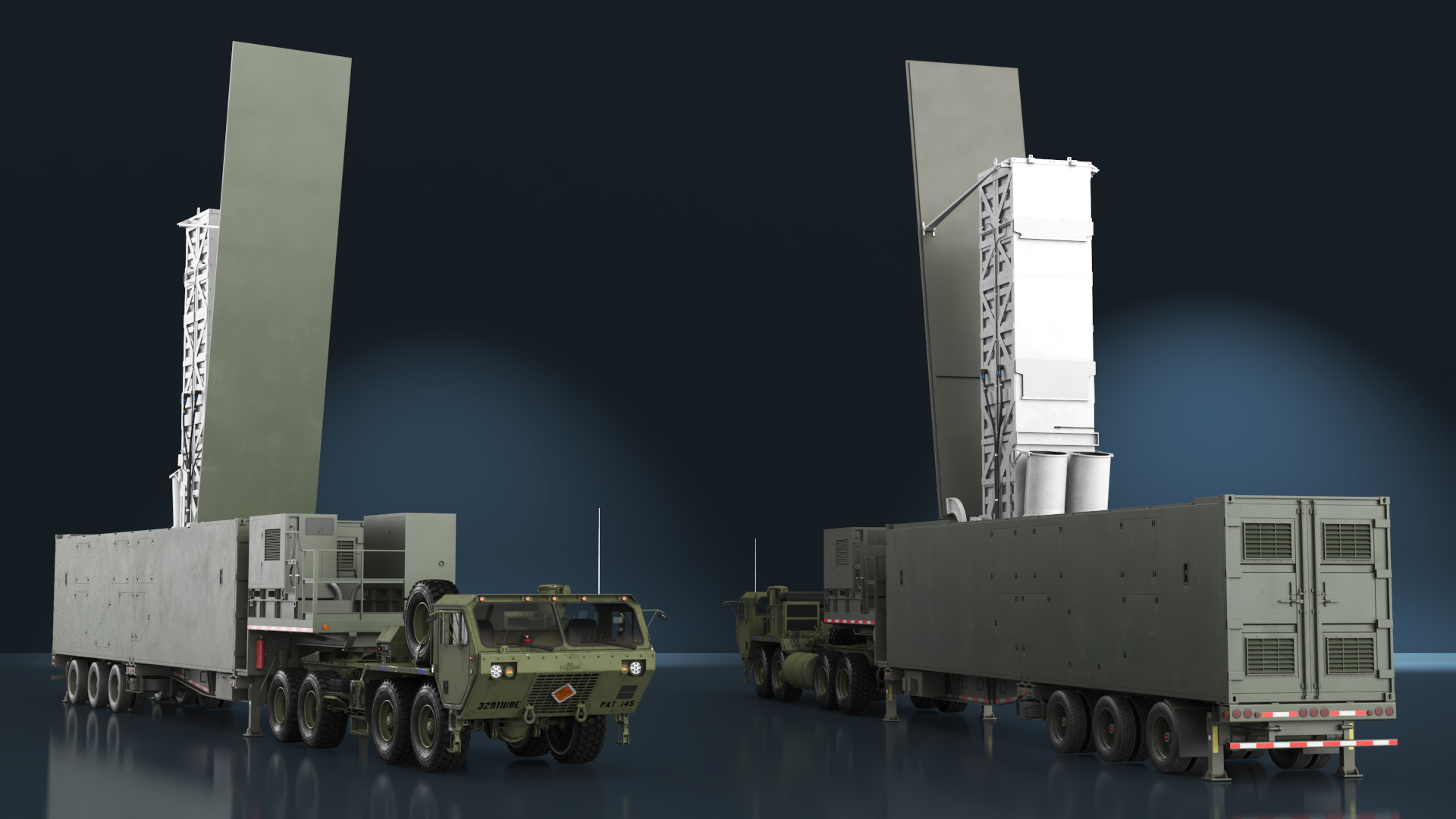 3D Truck M983 with Missile Launcher on Alert