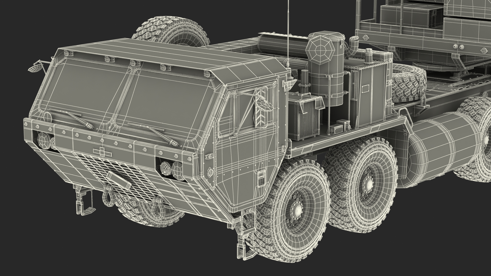 3D Truck M983 with Missile Launcher on Alert