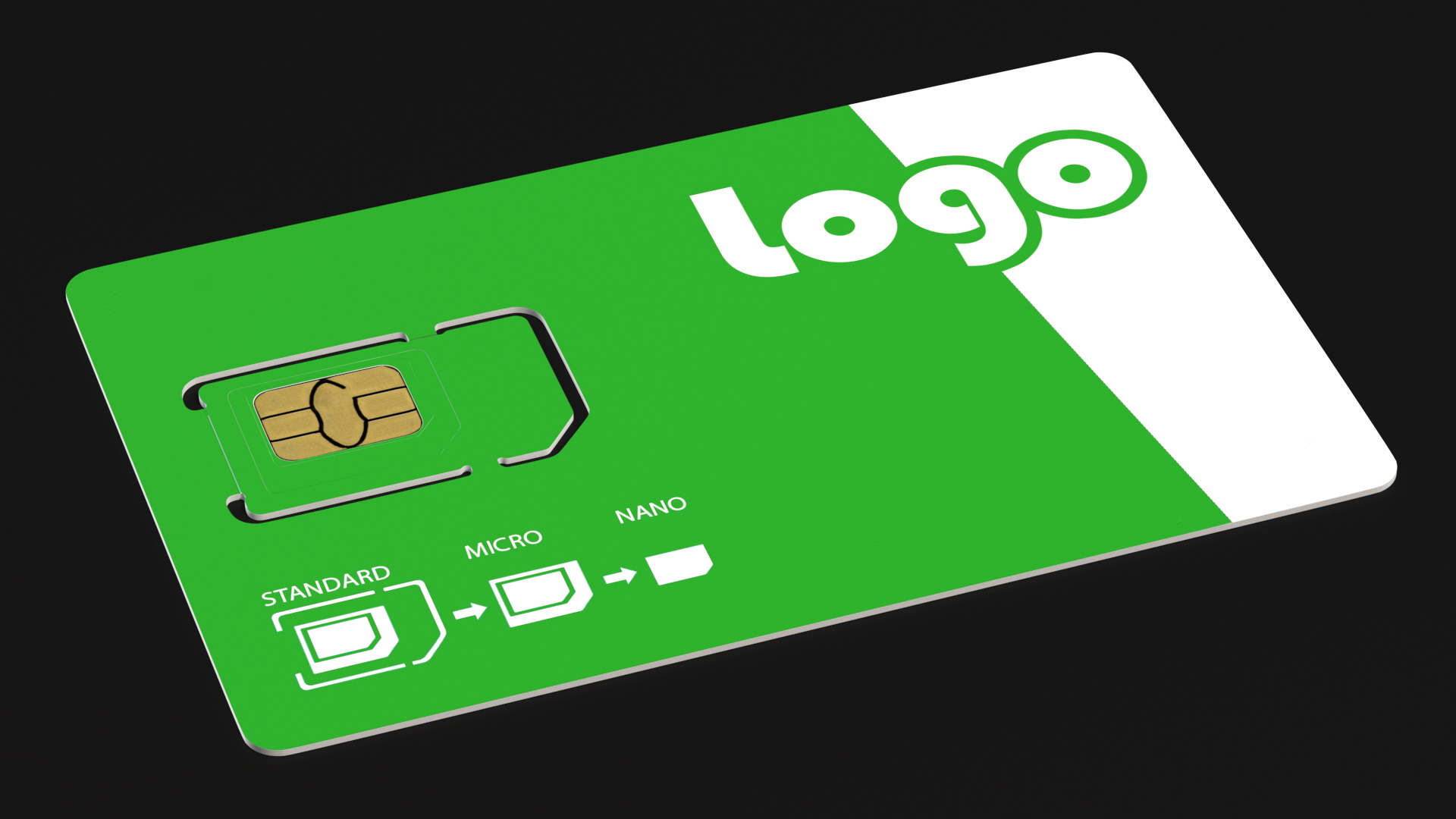 Sim Card Green 3D model