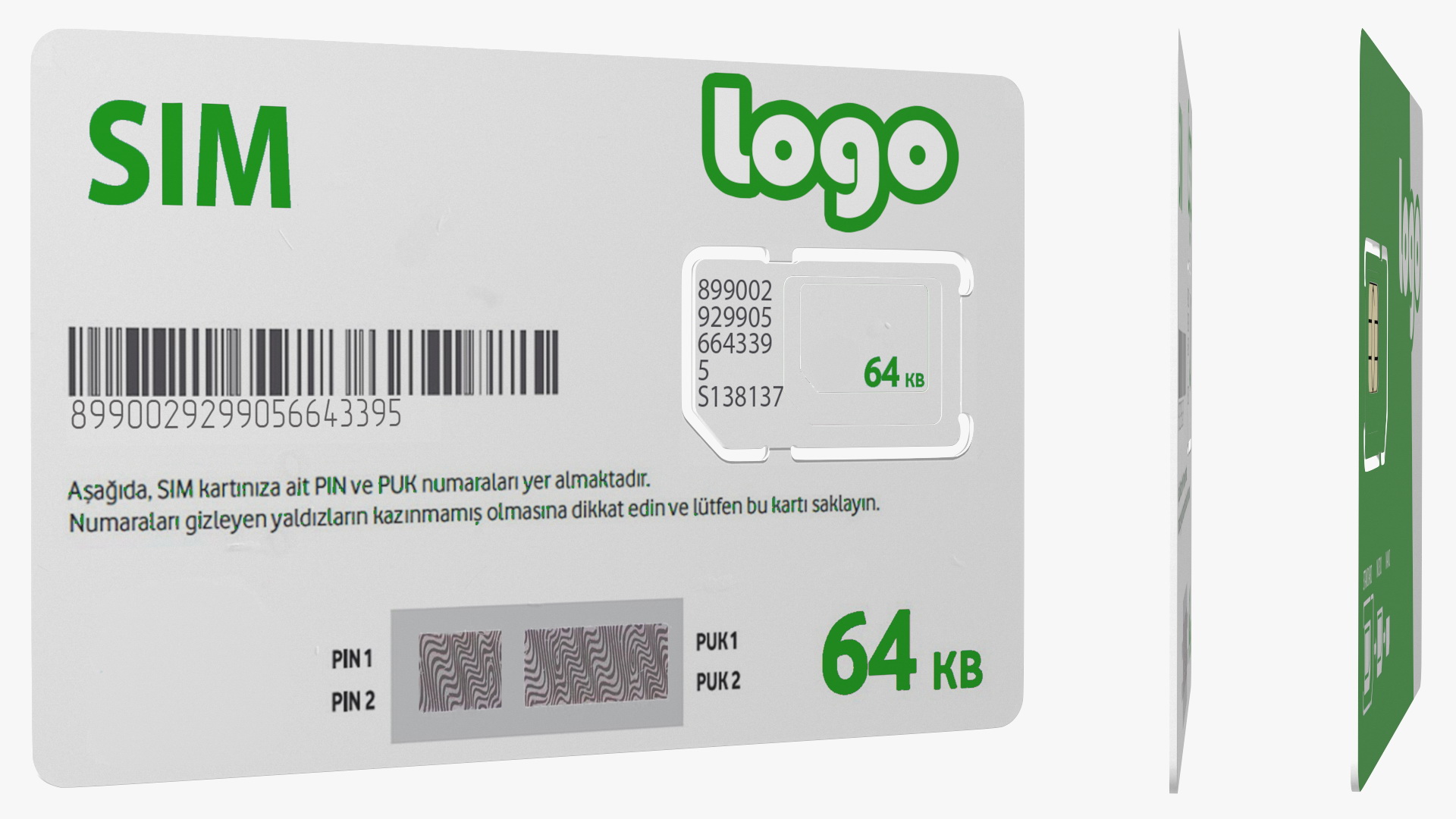 Sim Card Green 3D model