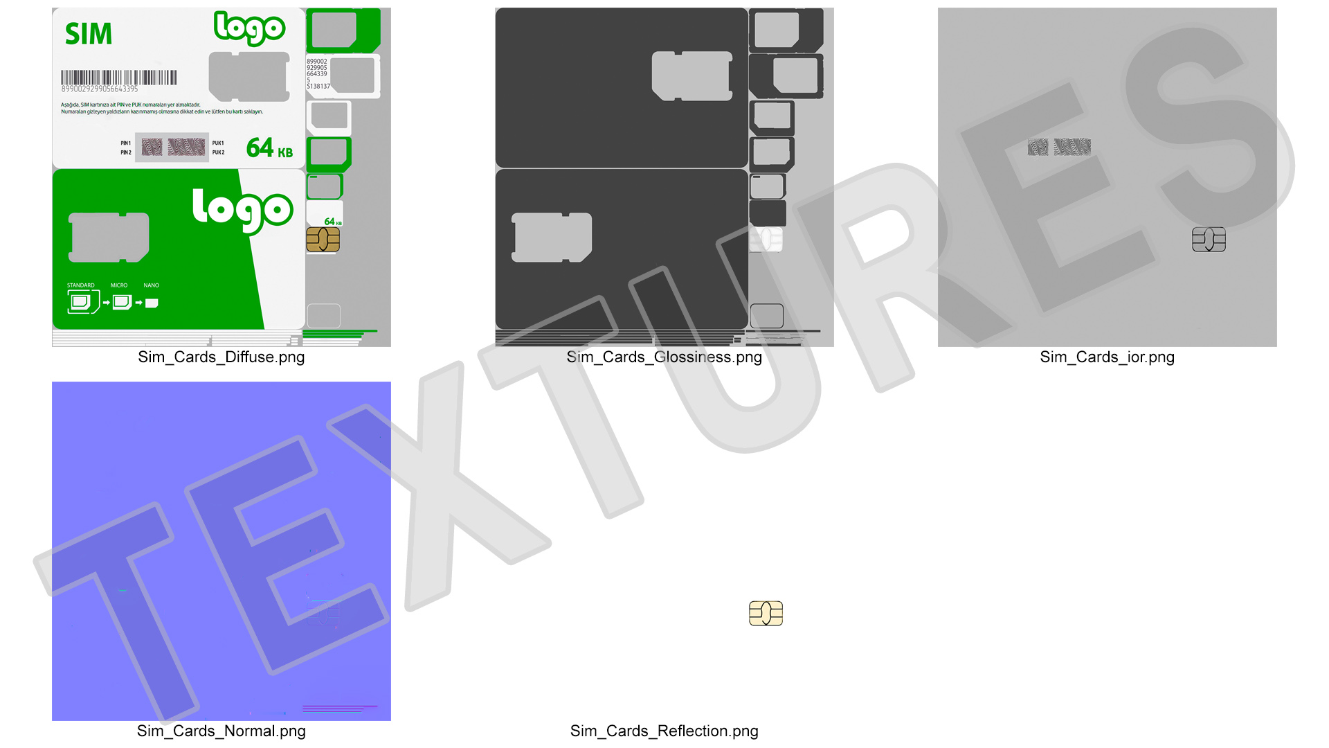 Sim Card Green 3D model