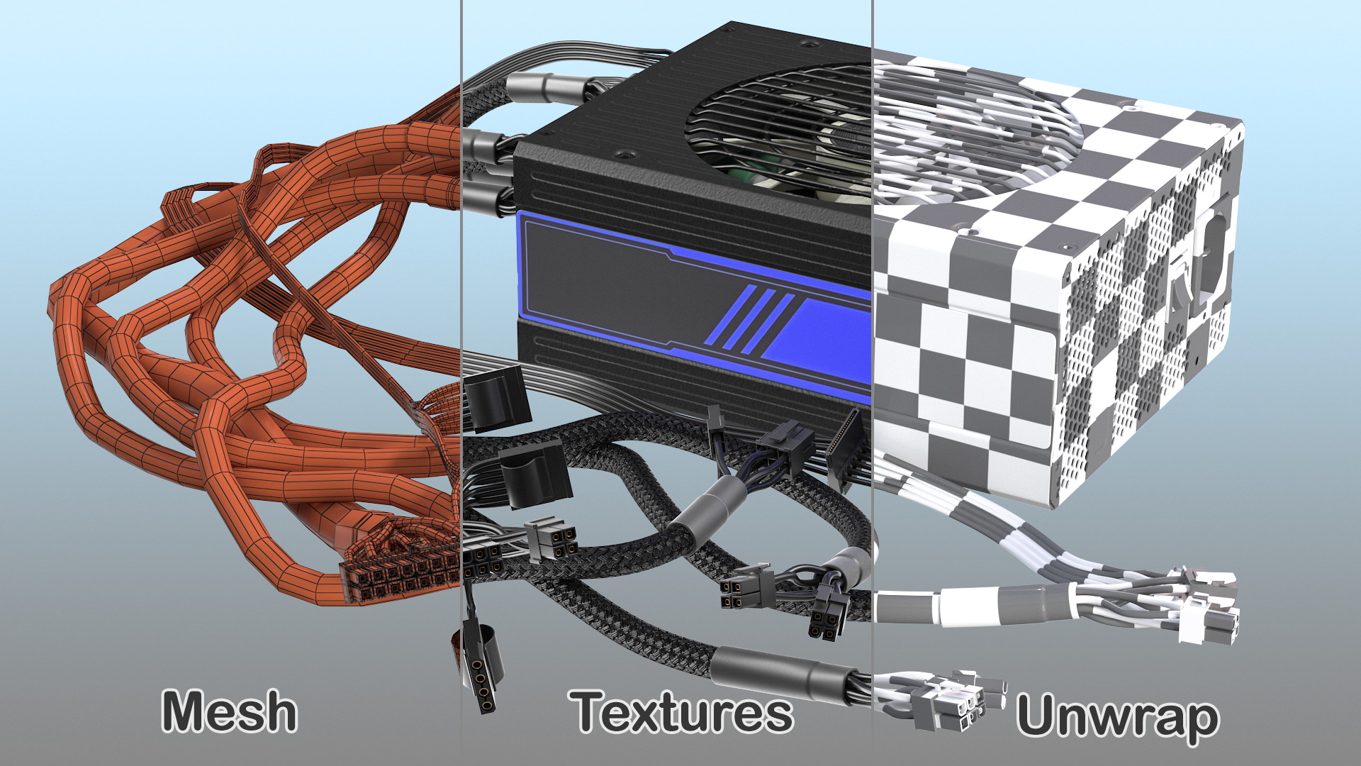 3D PC ATX Modular PSU model