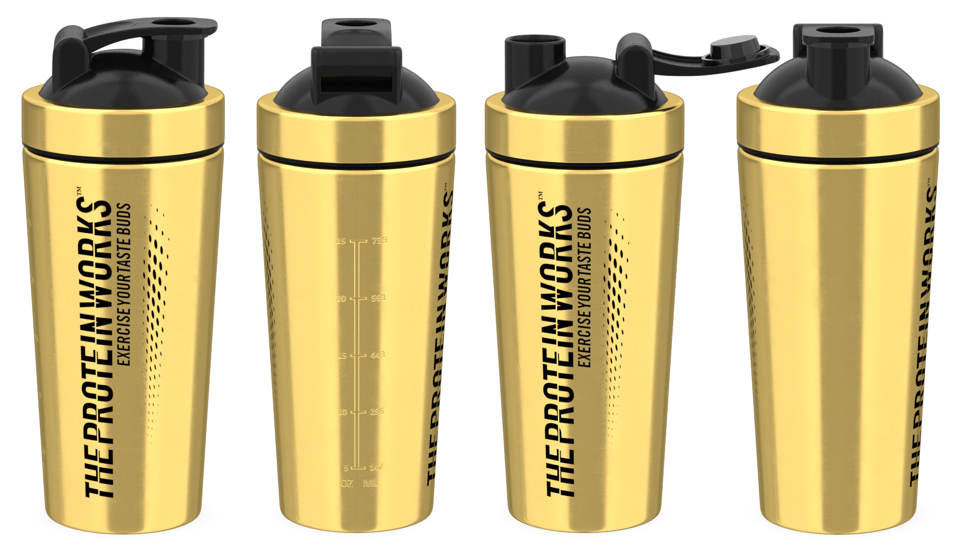 3D model The Protein Works Black n Gold Protein Shaker