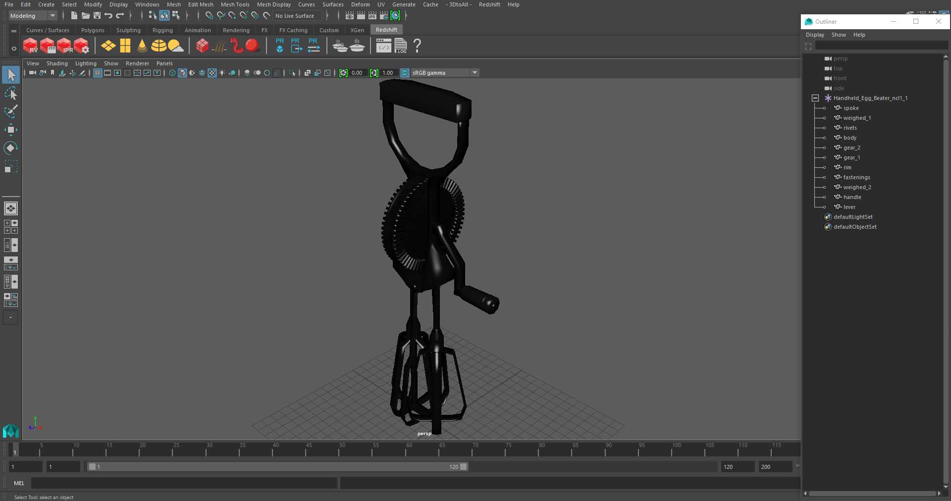 Handheld Egg Beater 3D model