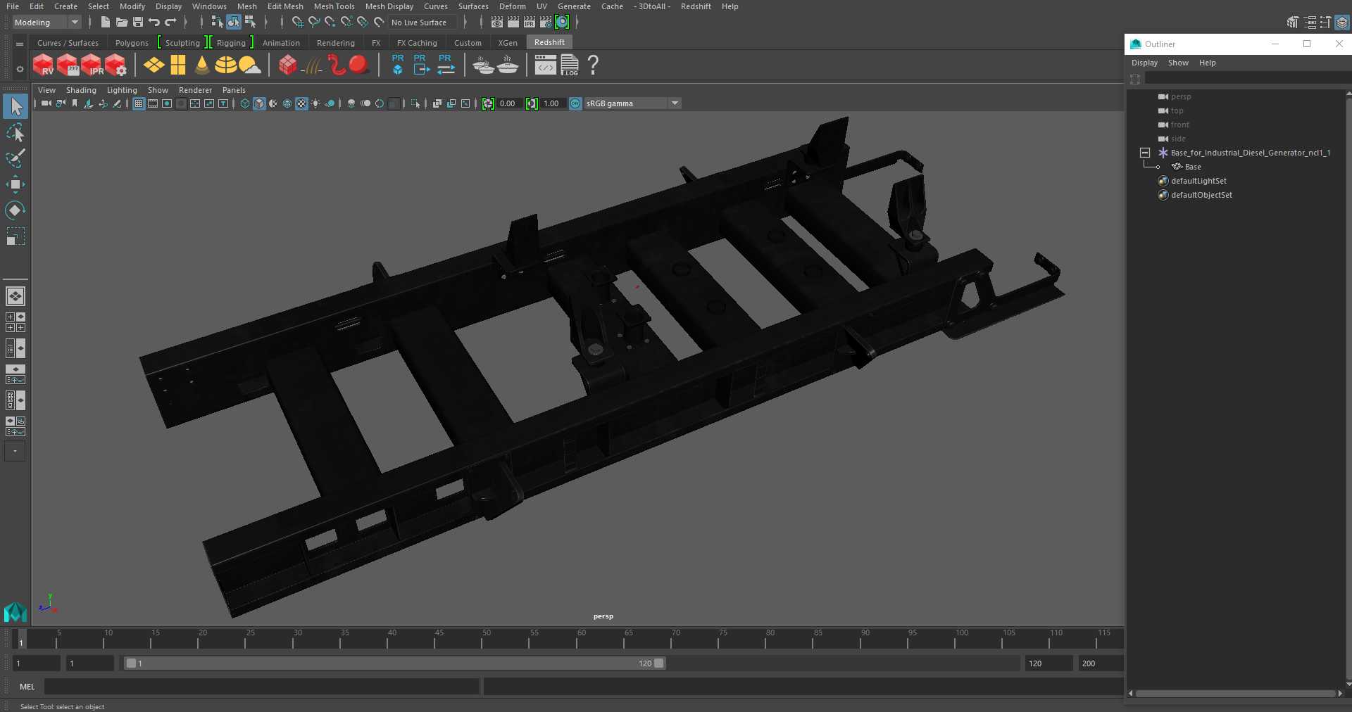 3D Base for Industrial Diesel Generator