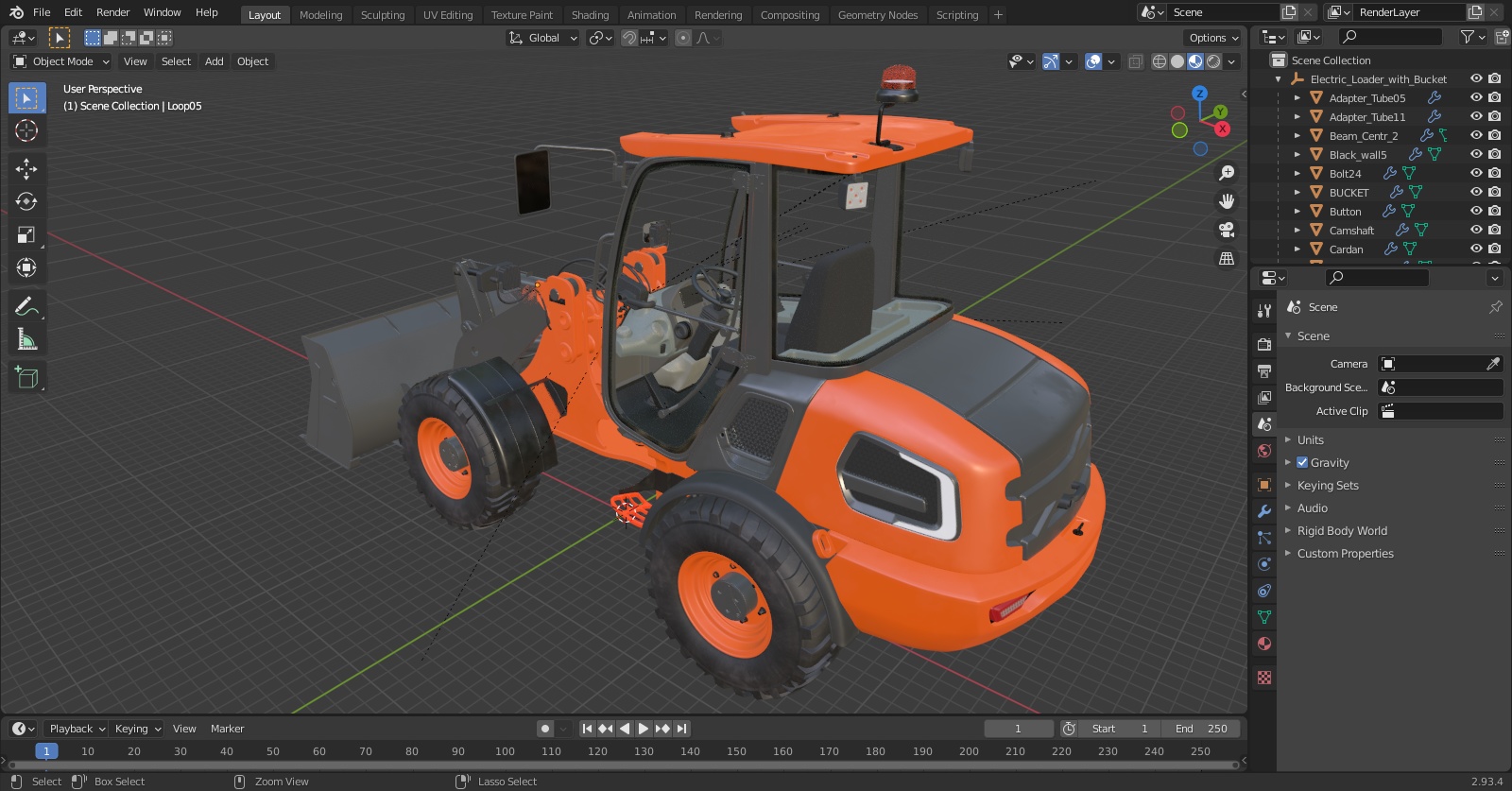 Electric Loader with Bucket 3D