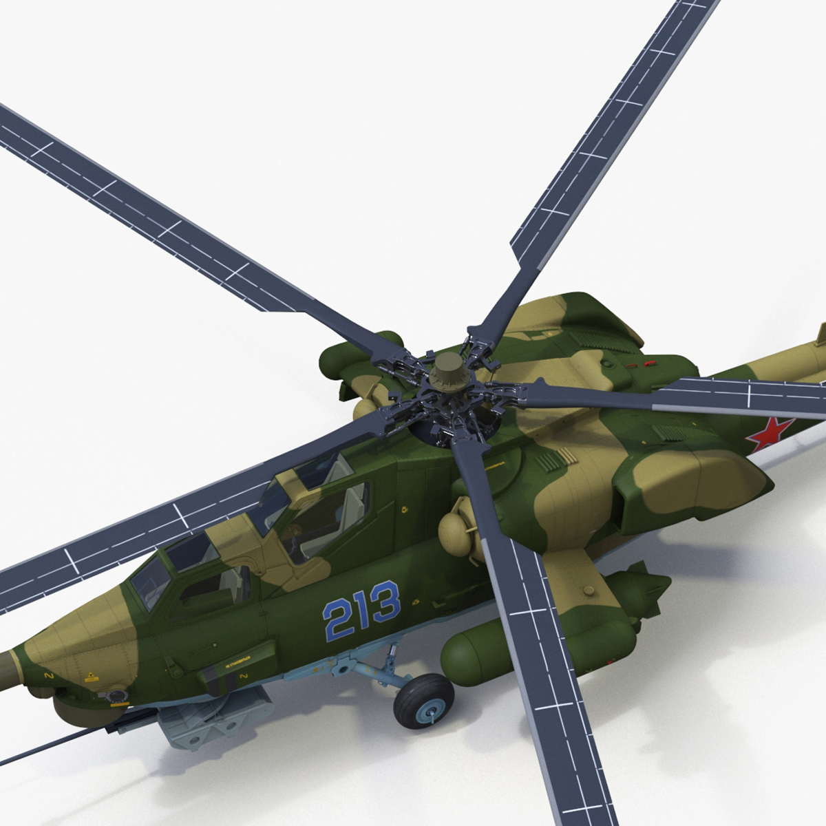 Combat Helicopter Mi-28 Rigged for Cinema 4D 3D model