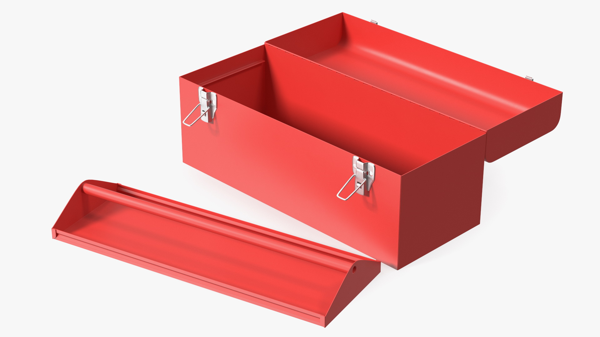 Sturdy Toolbox Red Open Empty 3D model