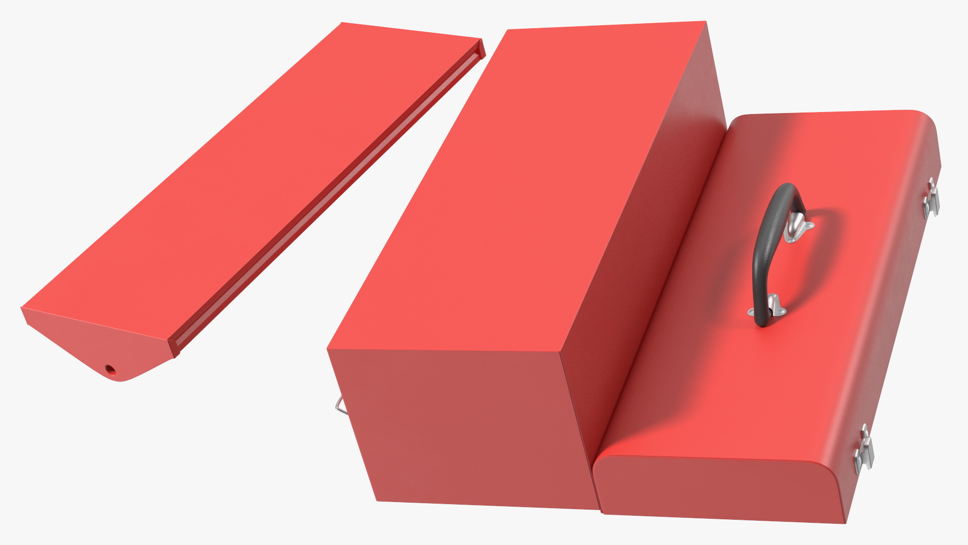 Sturdy Toolbox Red Open Empty 3D model