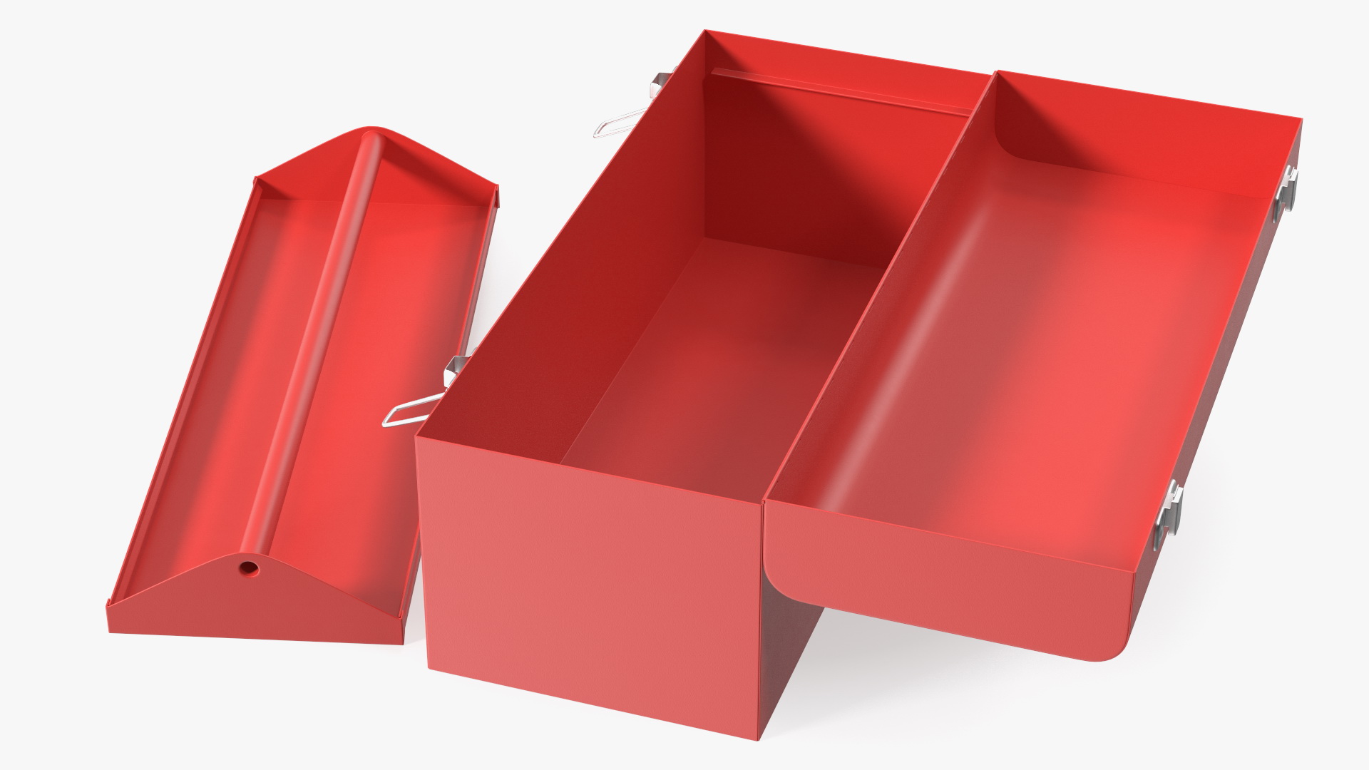 Sturdy Toolbox Red Open Empty 3D model