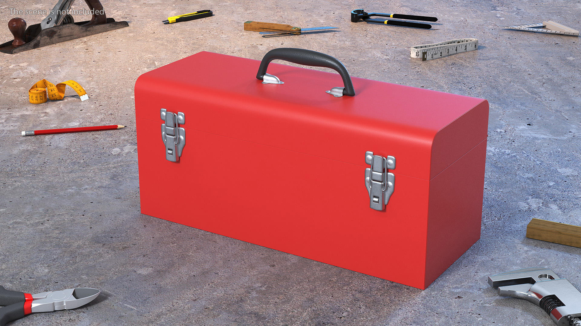 Sturdy Toolbox Red Open Empty 3D model