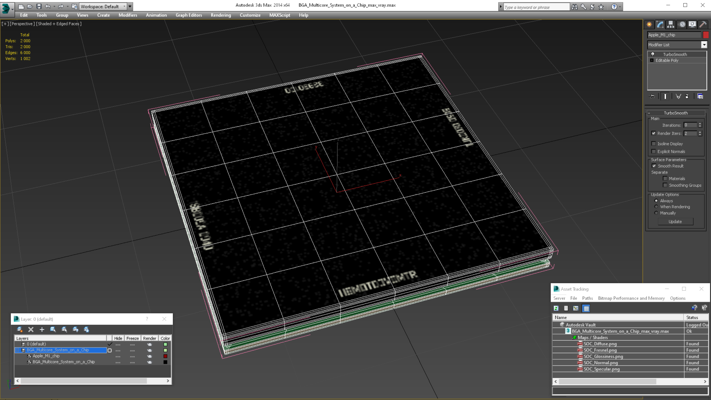 3D model BGA Multicore System on a Chip