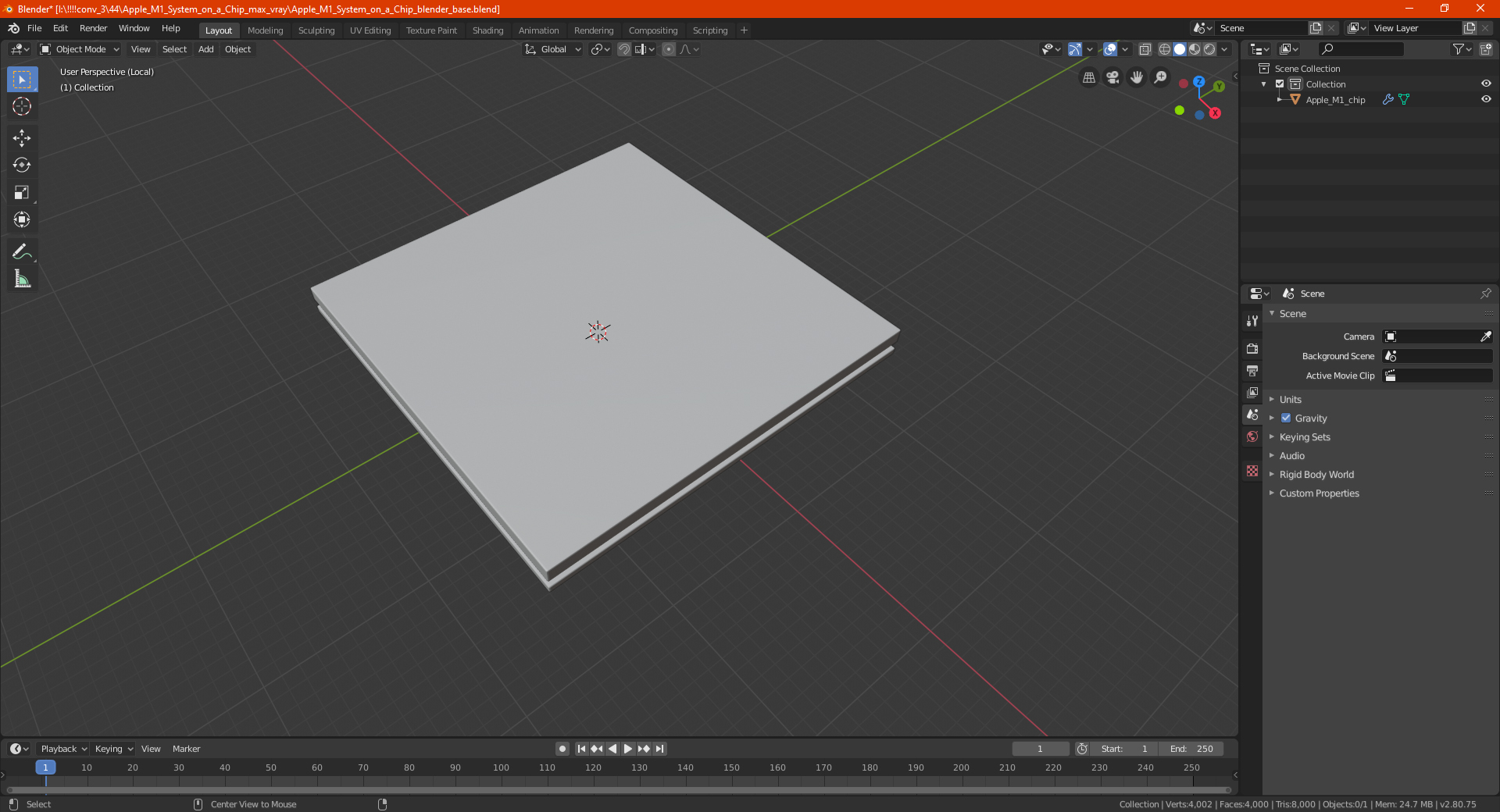 3D model BGA Multicore System on a Chip