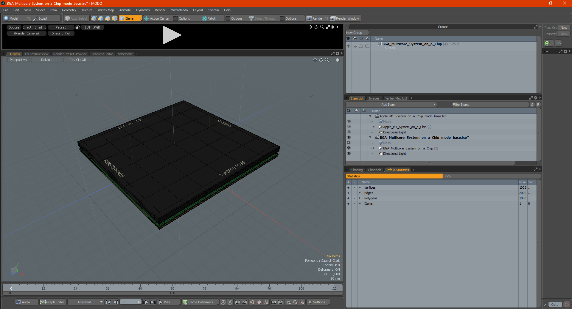 3D model BGA Multicore System on a Chip