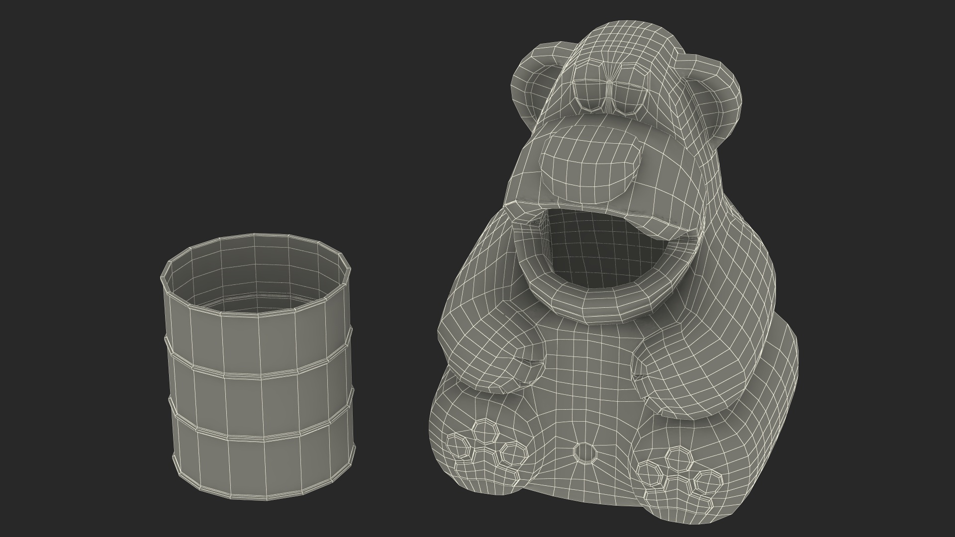 3D Bear-Shaped Trash Can