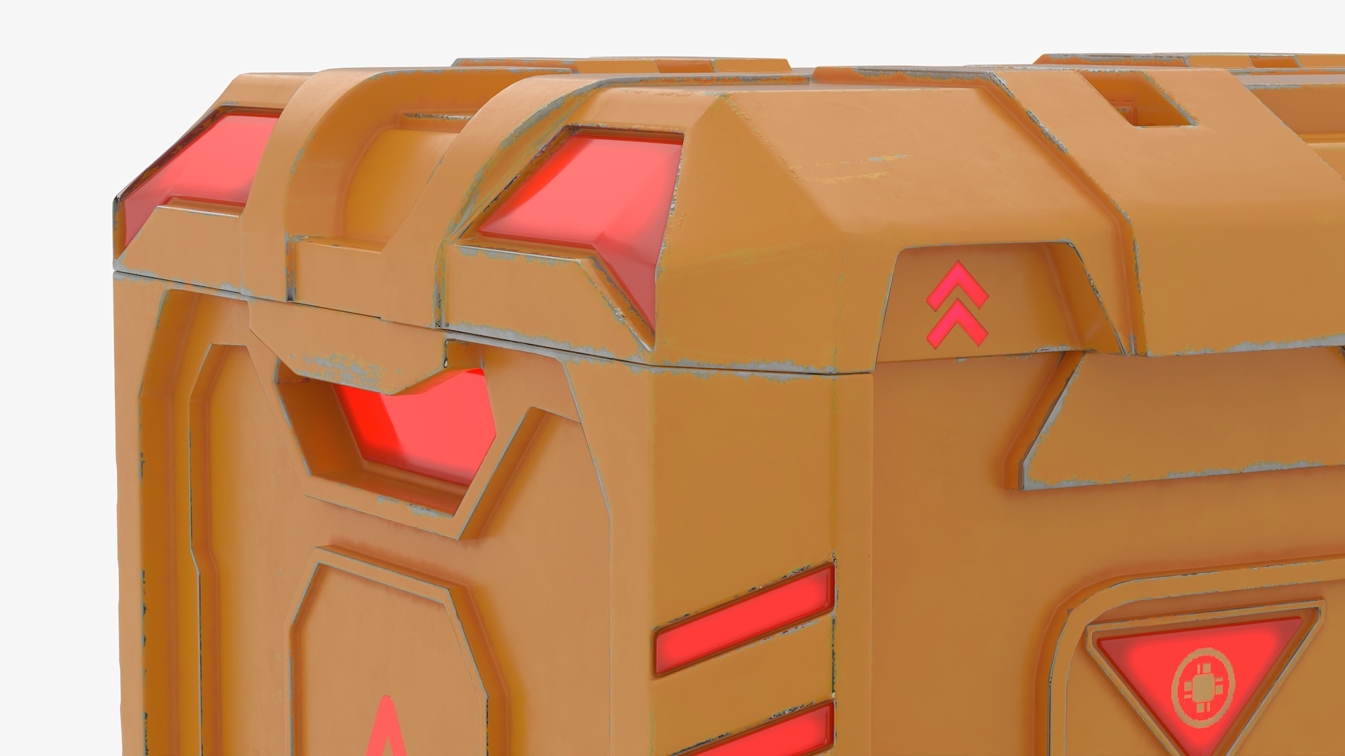 Sci-Fi Storage Crate Orange Locked 3D model