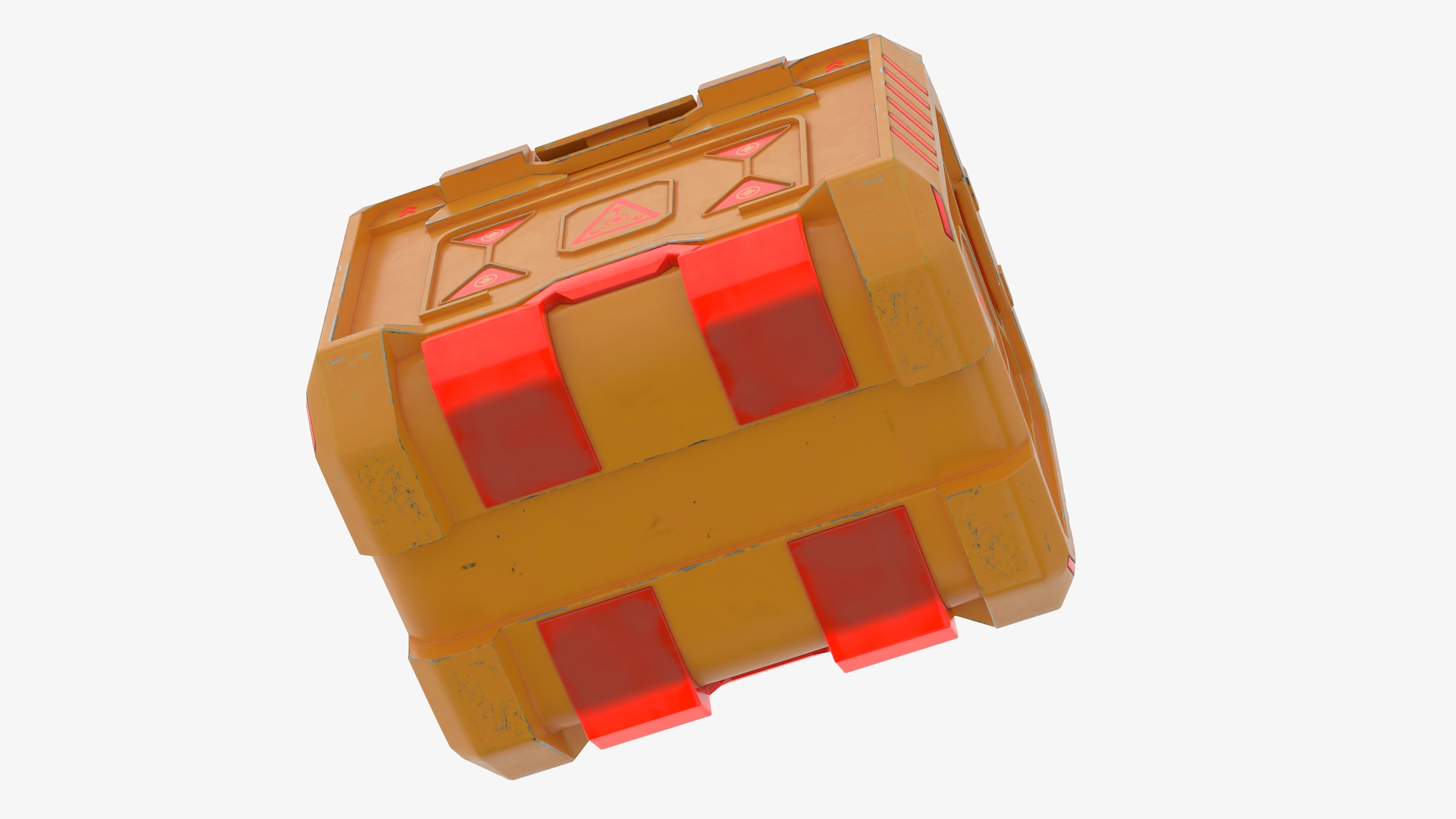 Sci-Fi Storage Crate Orange Locked 3D model