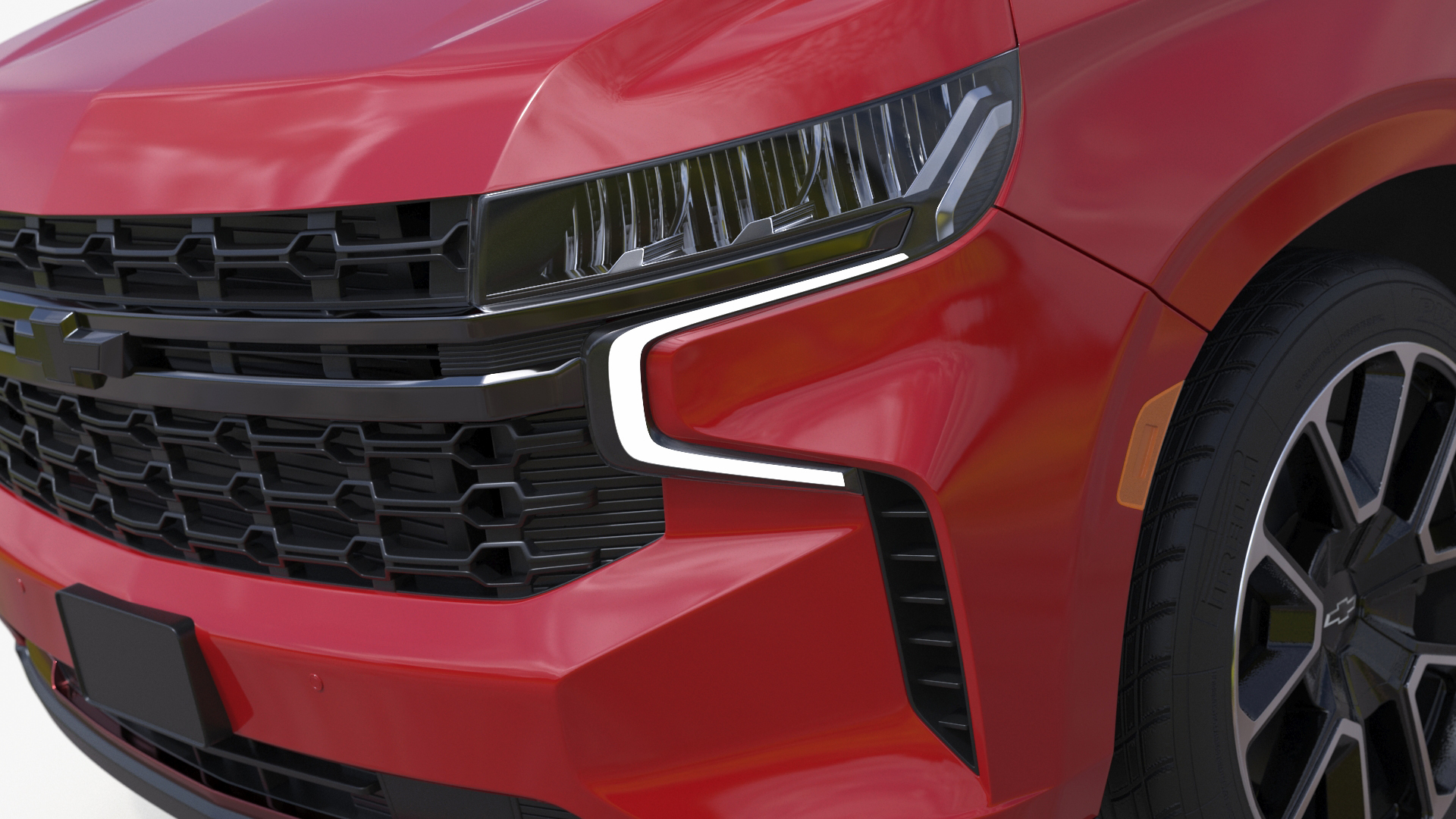 3D Red SUV Chevrolet Tahoe 2024 model