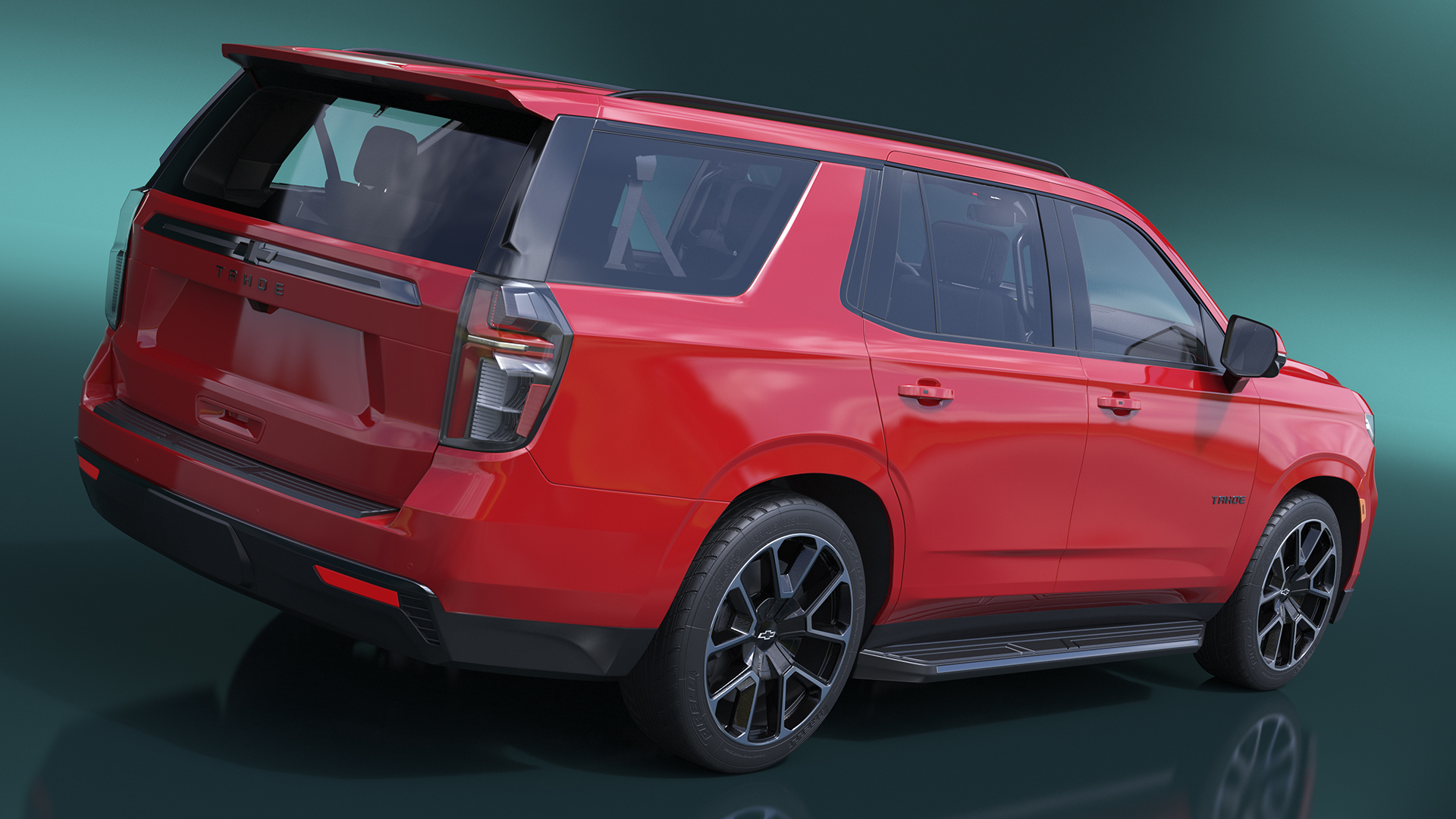 3D Red SUV Chevrolet Tahoe 2024 model