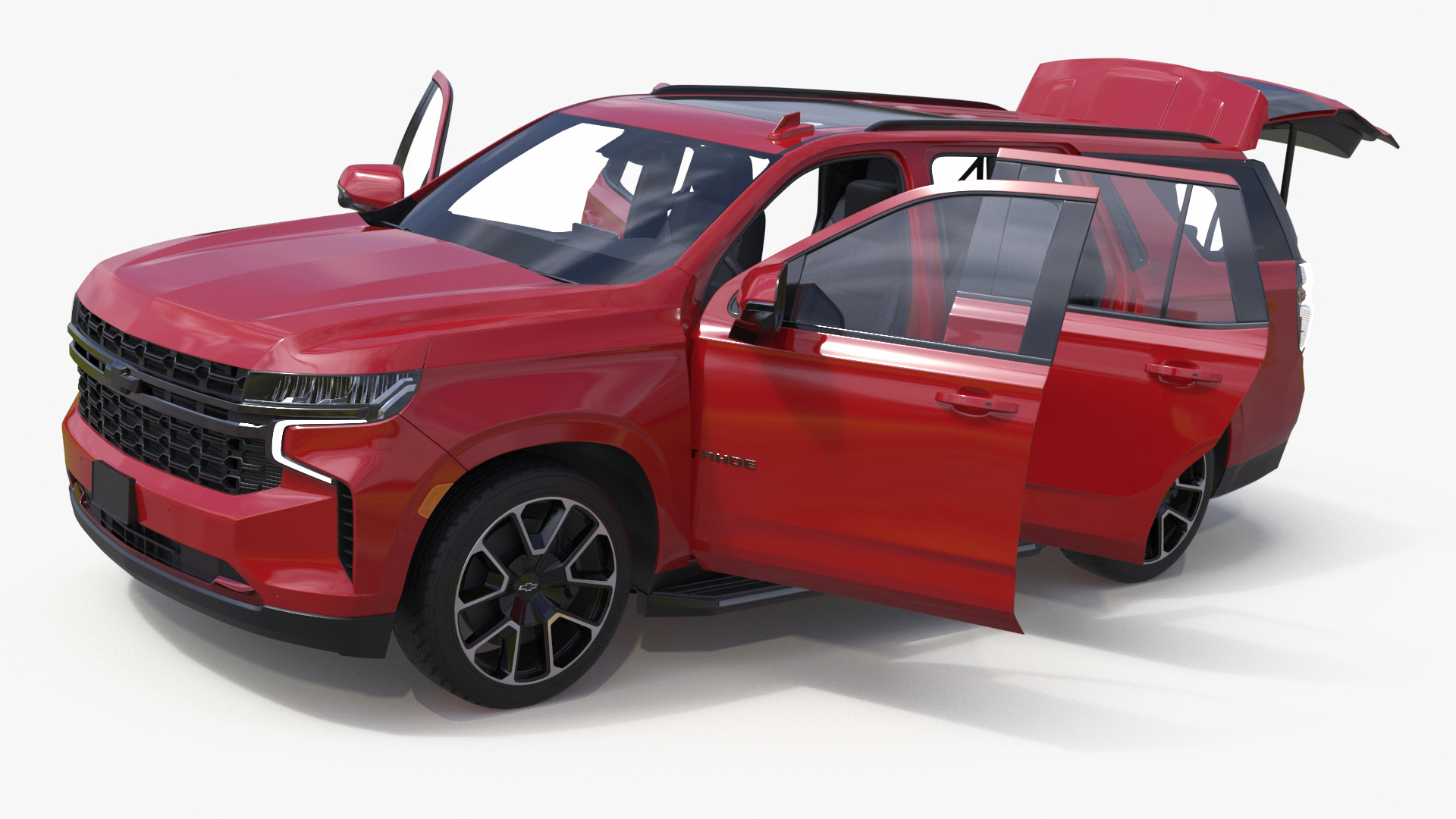 3D Red SUV Chevrolet Tahoe 2024 model