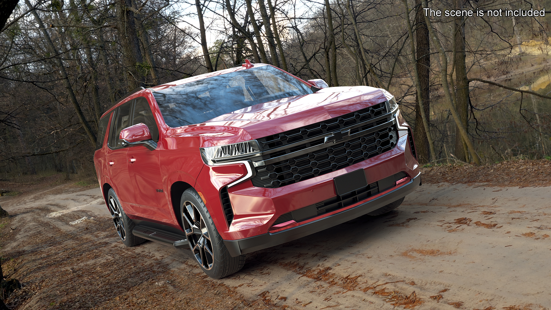 3D Red SUV Chevrolet Tahoe 2024 model