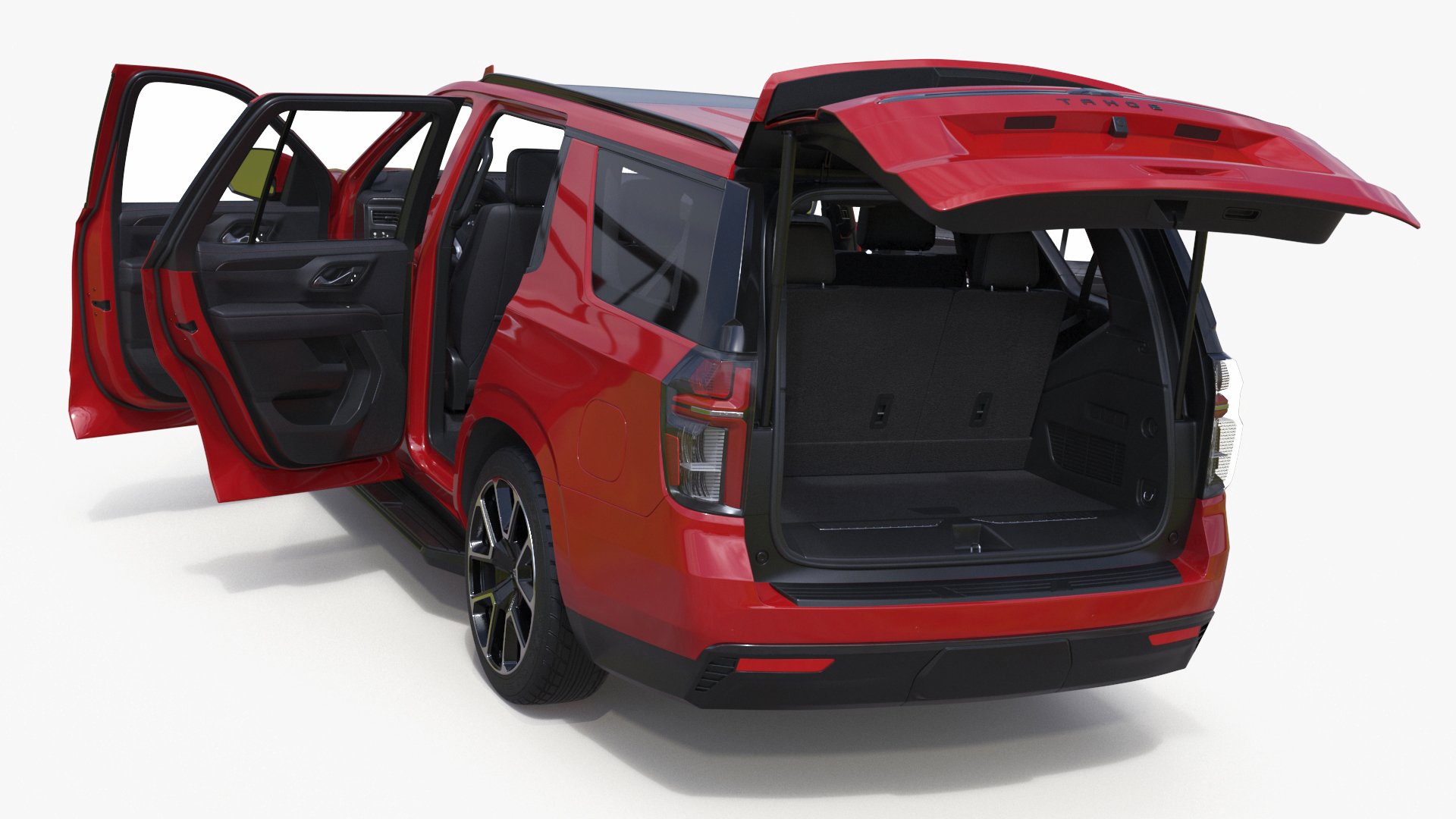 3D Red SUV Chevrolet Tahoe 2024 model