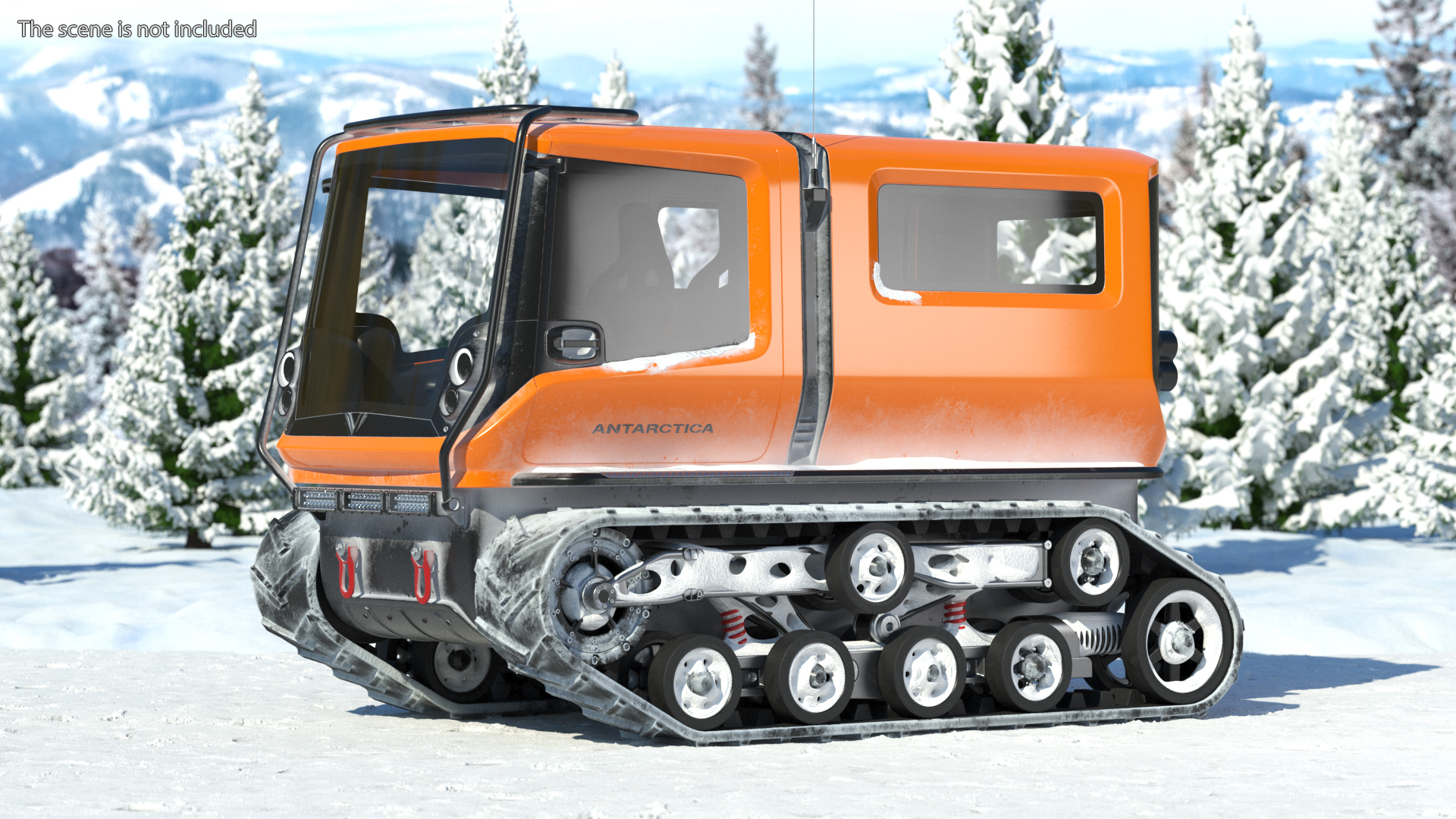 3D Snowy Venturi Polar Vehicle Simple Interior model