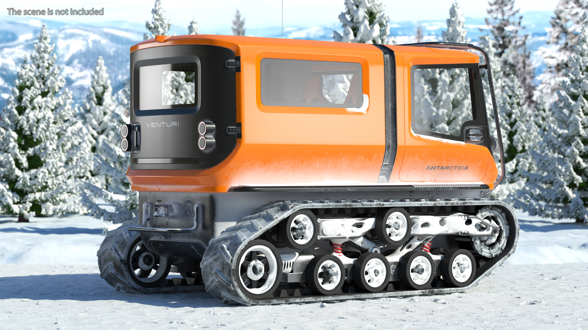 3D Snowy Venturi Polar Vehicle Simple Interior model