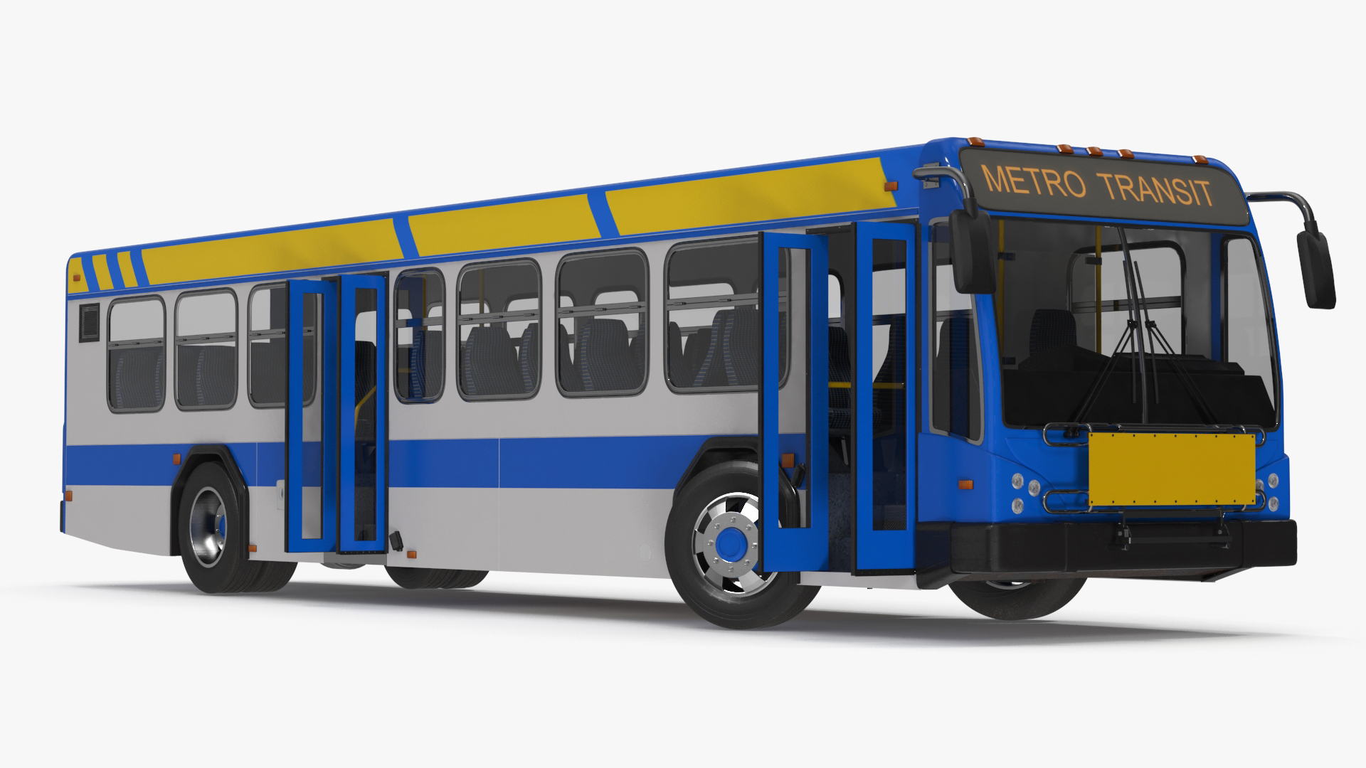 3D Metro Transit Bus Rigged for Maya model