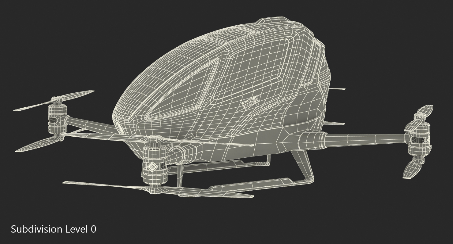 3D Drone Air Taxi Rigged