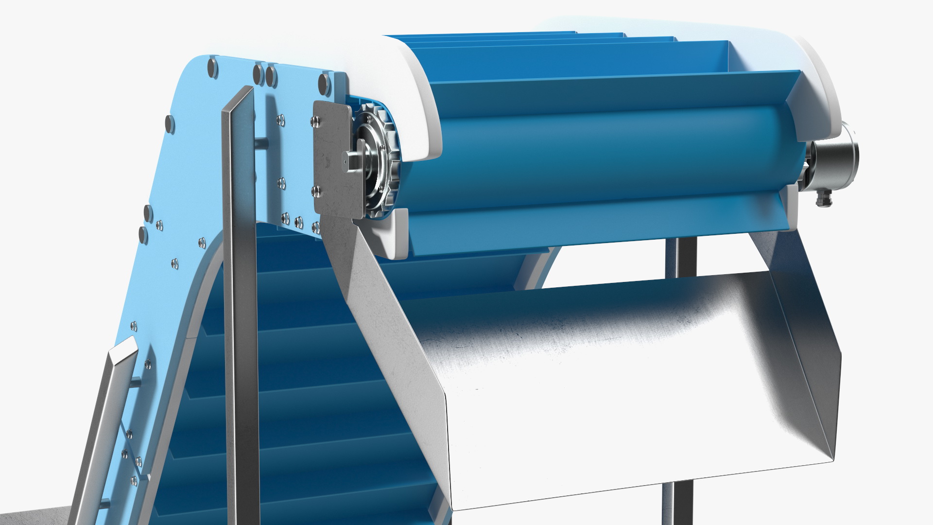 3D model Incline Conveyor With Hopper Rigged