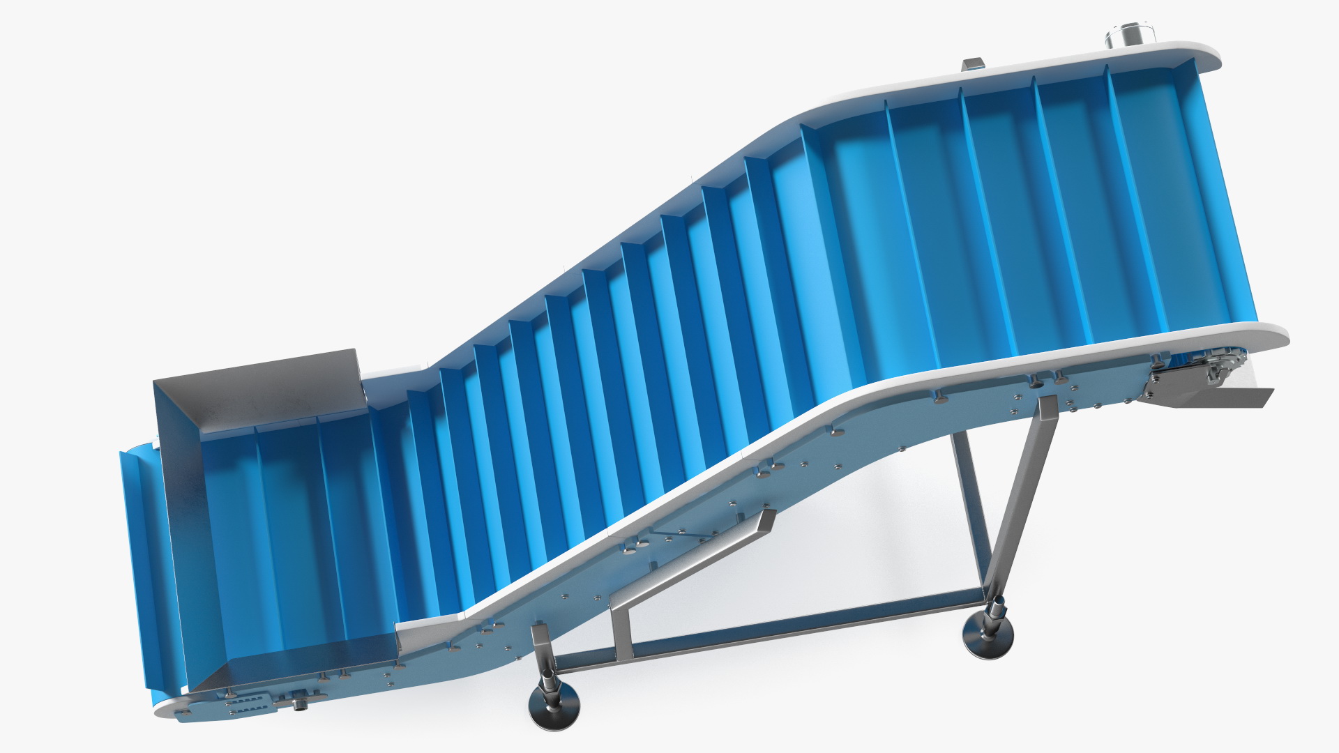 3D model Incline Conveyor With Hopper Rigged