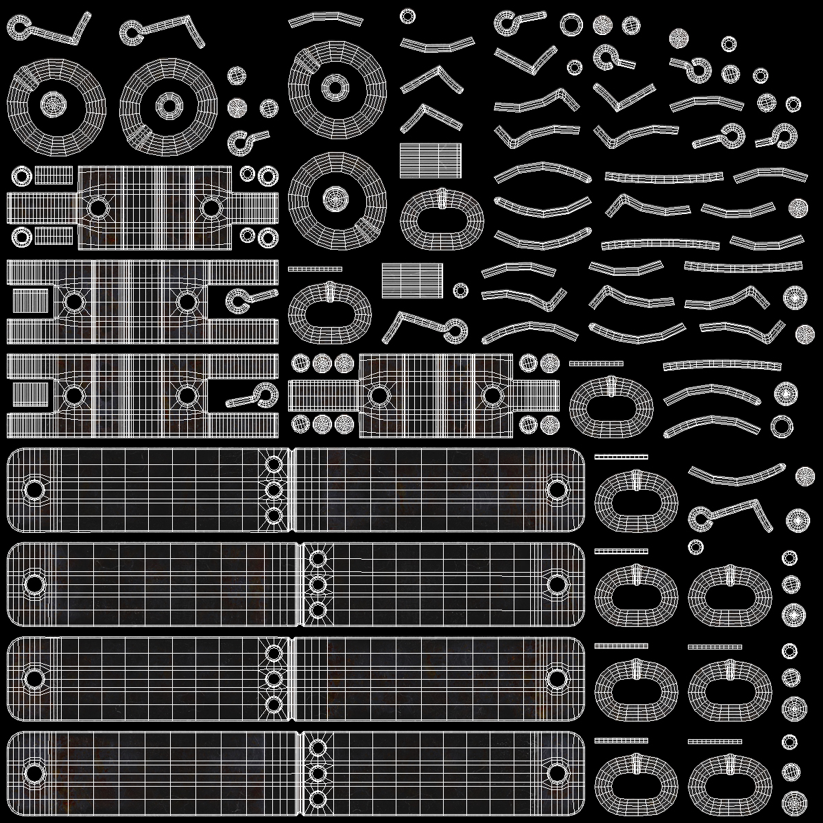 3D Old Metal Shackles model