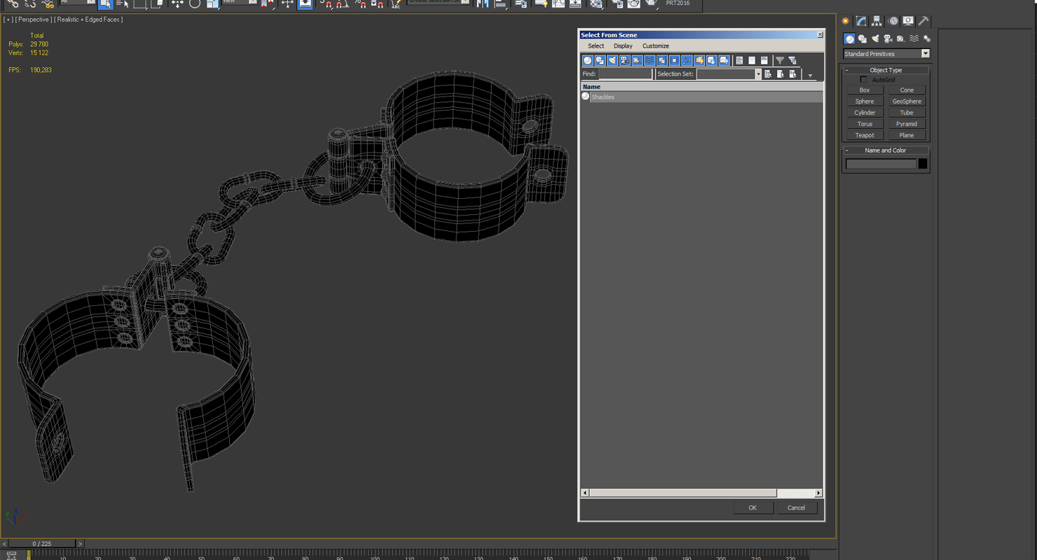 3D Old Metal Shackles model