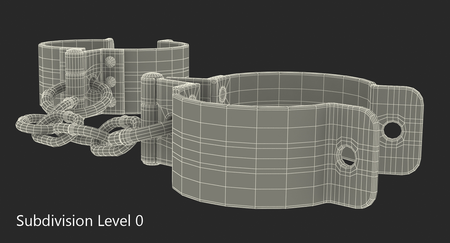 3D Old Metal Shackles model