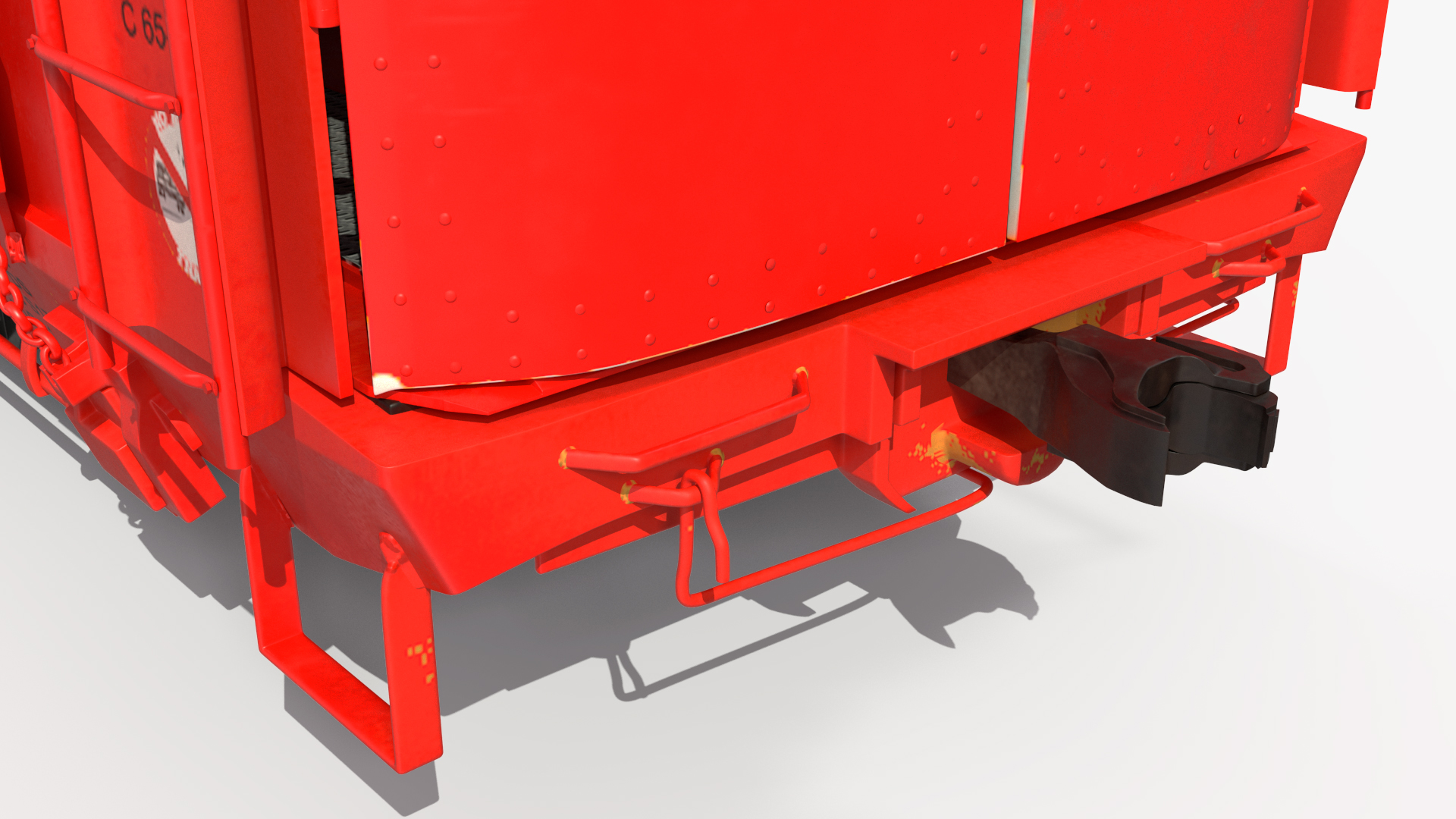 3D model Generic Tri Level Autorack Train Car Red