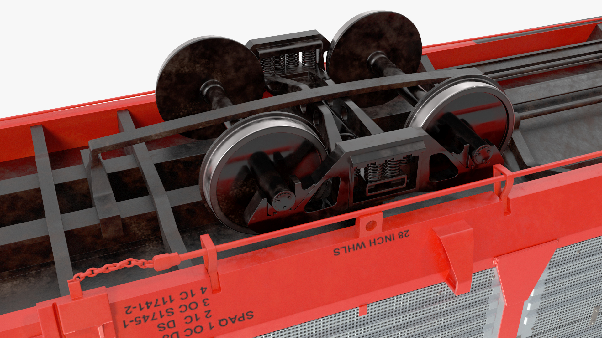 3D model Generic Tri Level Autorack Train Car Red