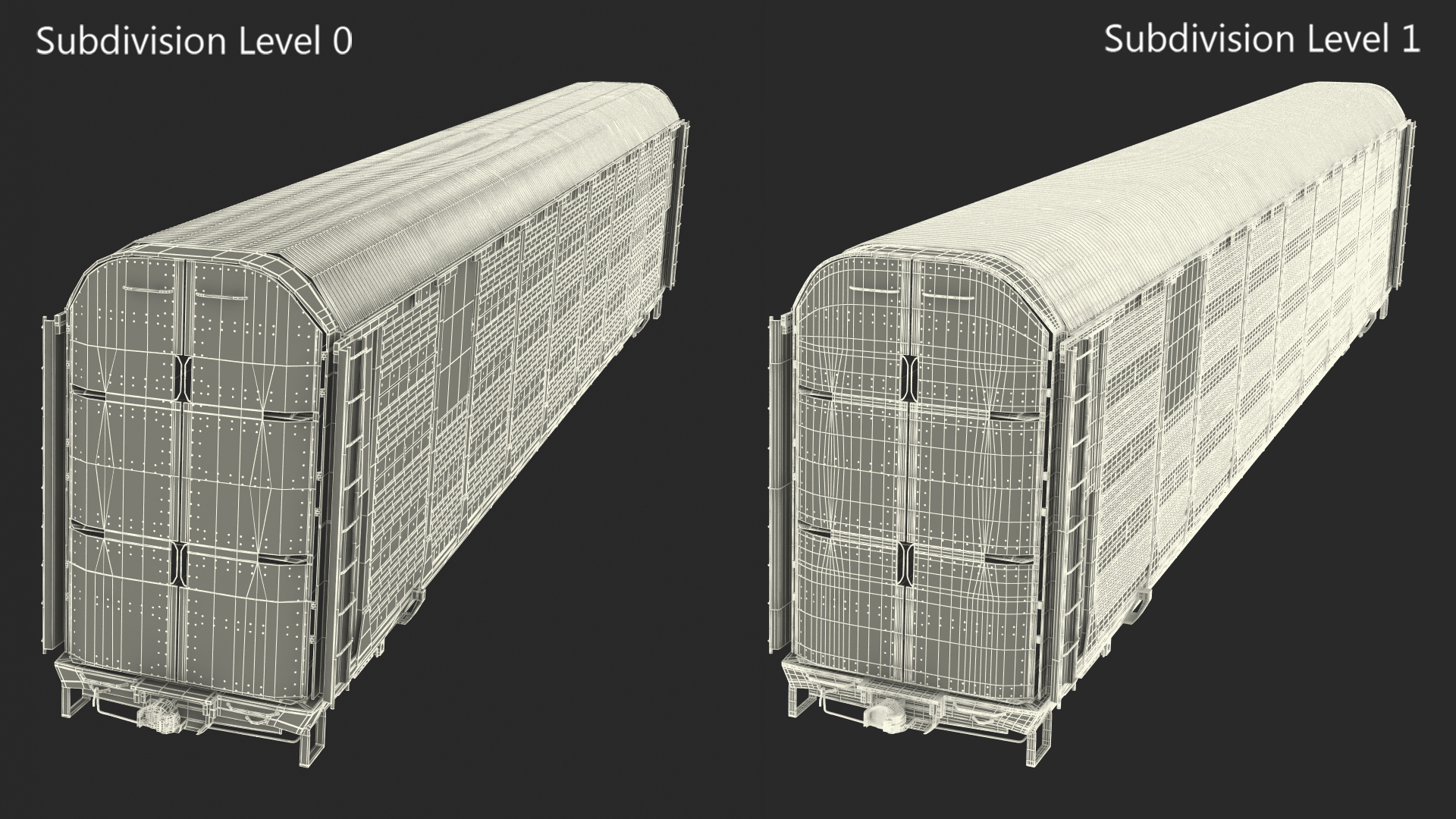 3D model Generic Tri Level Autorack Train Car Red